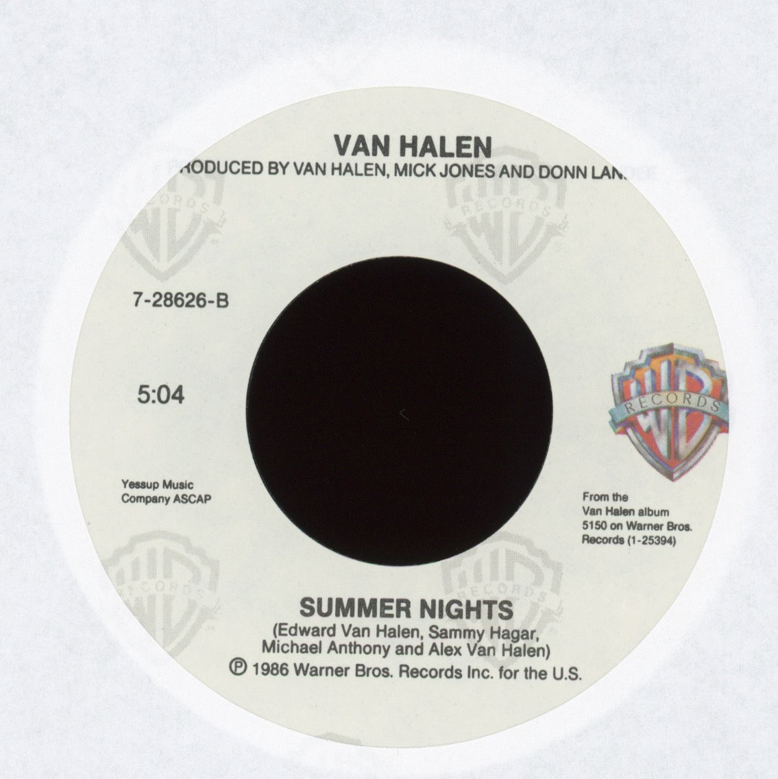 Van Halen - Love Walks In on WB With Picture Sleeve