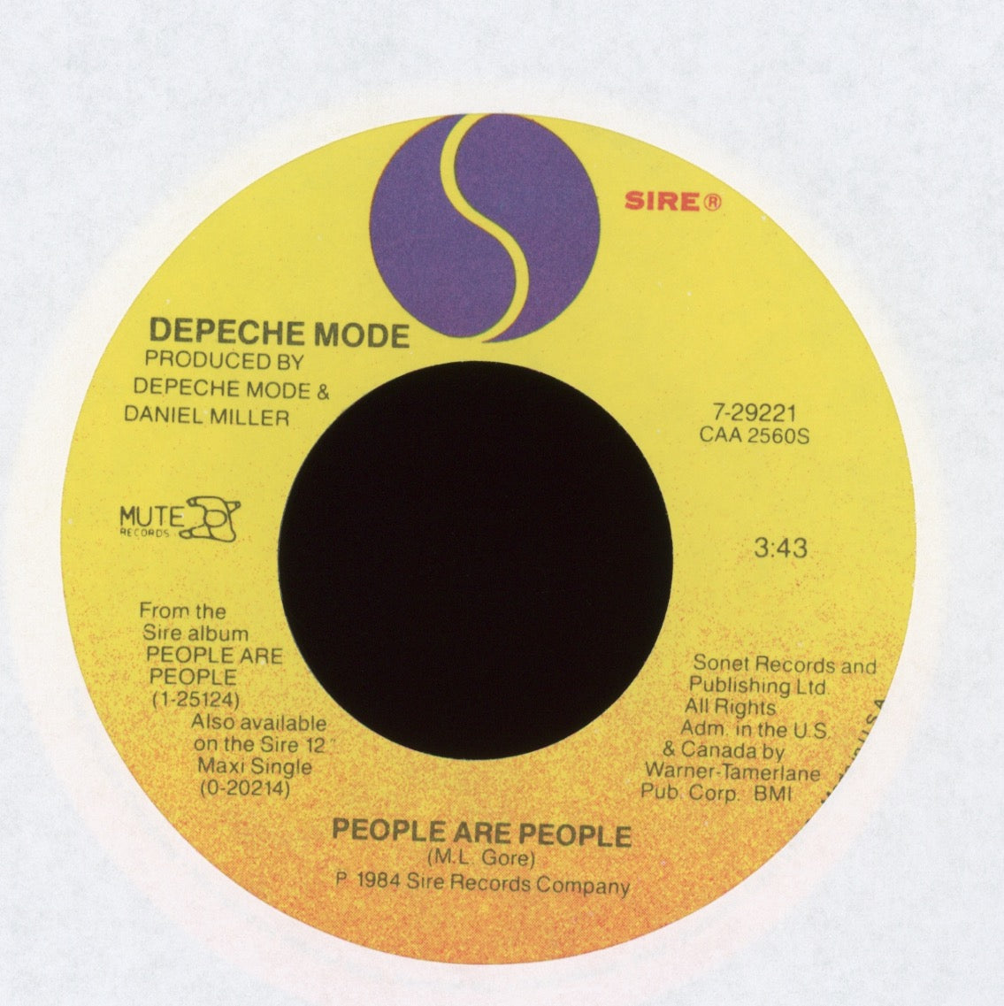 Depeche Mode - People Are People on Sire With Picture Sleeve