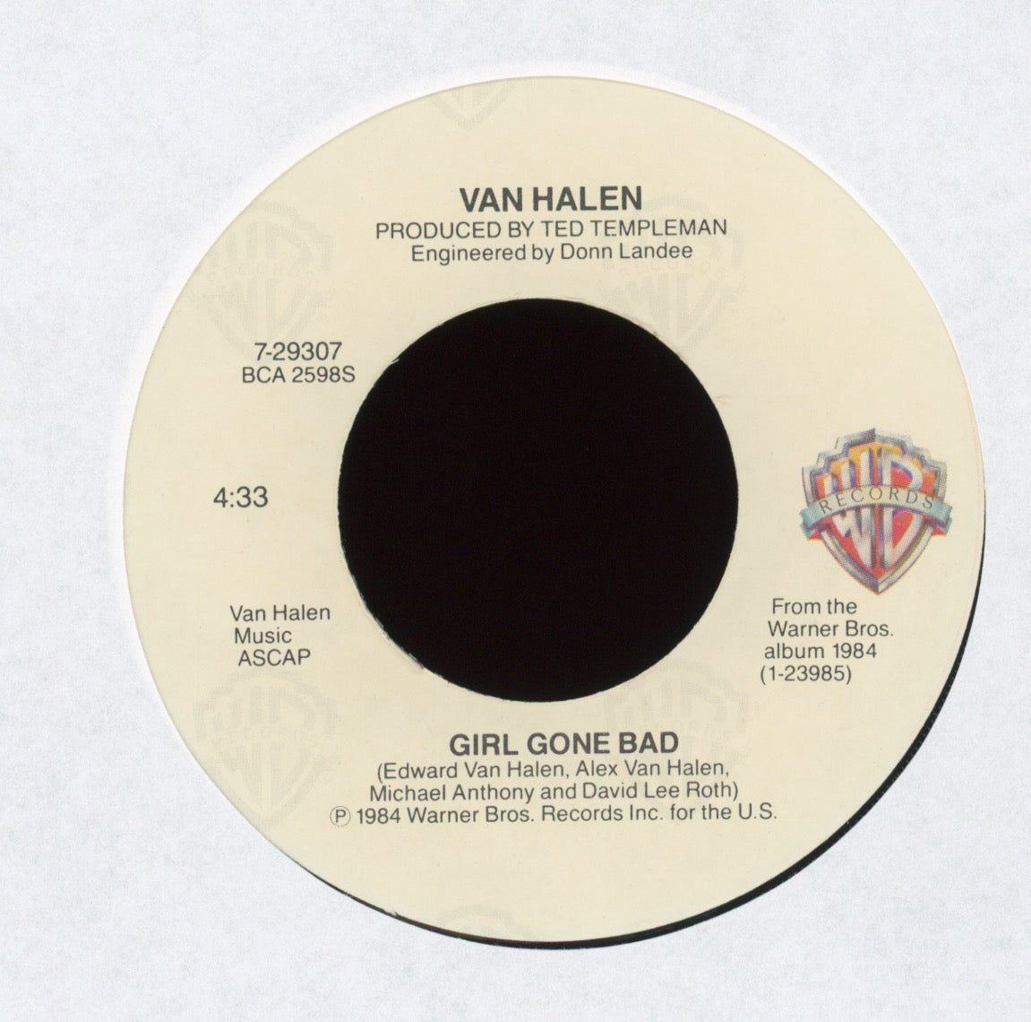 Van Halen - I'll Wait on WB With Picture Sleeve