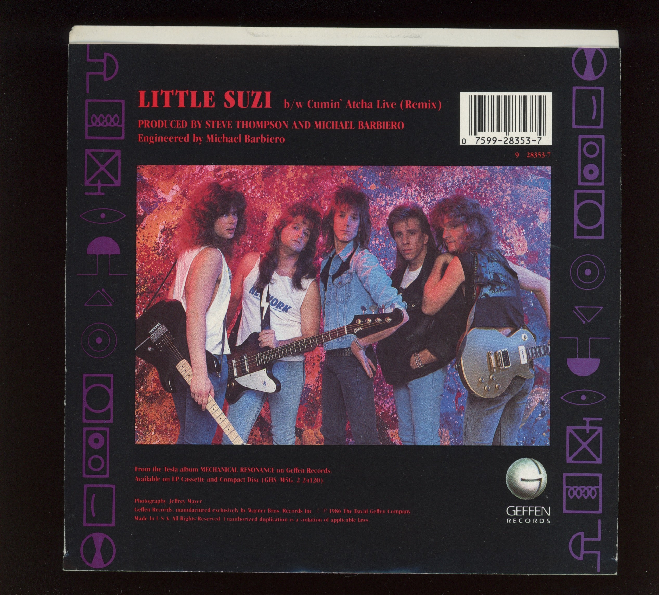 Tesla - Little Suzi on Geffen With Picture Sleeve