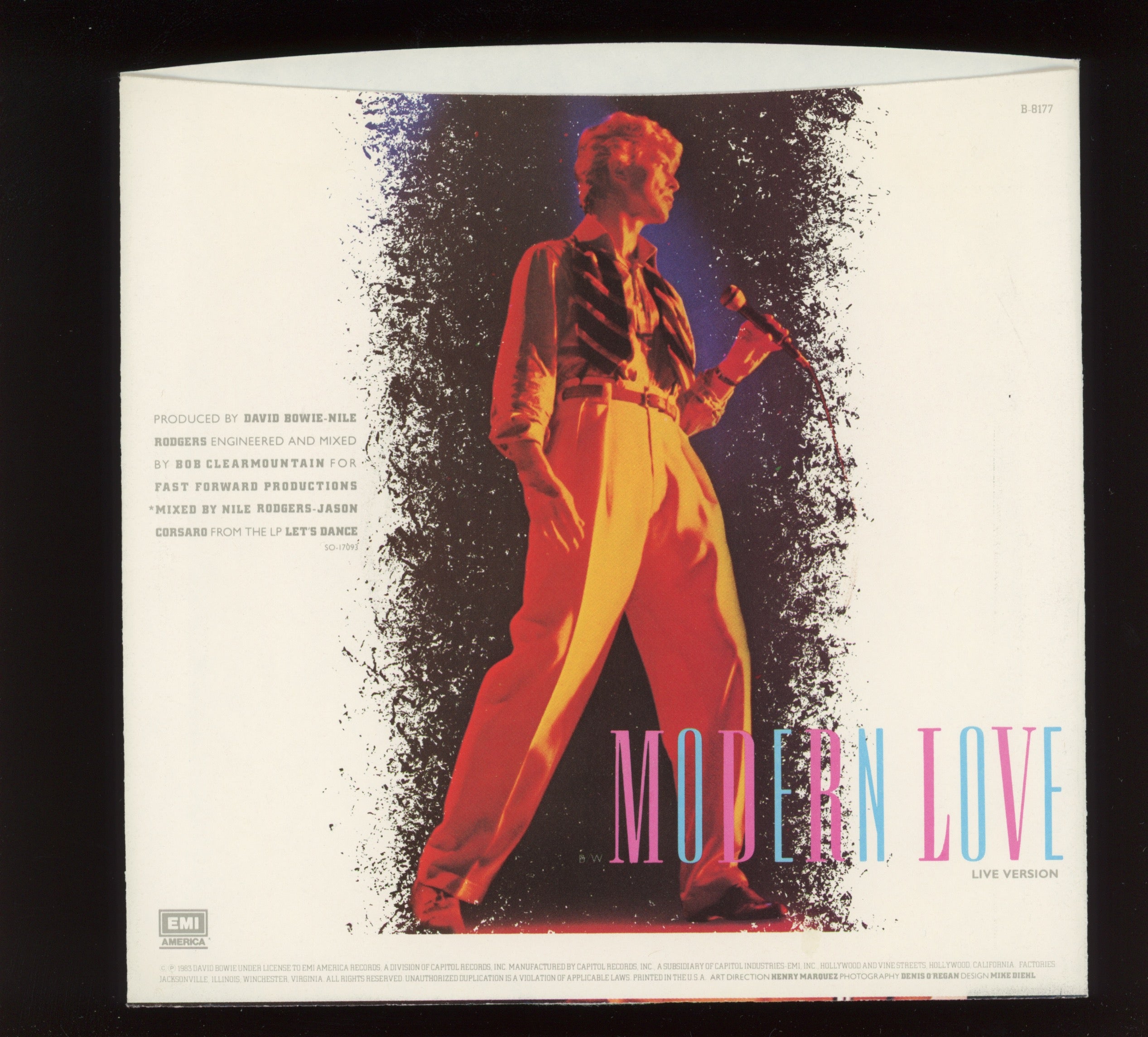 David Bowie - Modern Love on EMI America With Picture Sleeve
