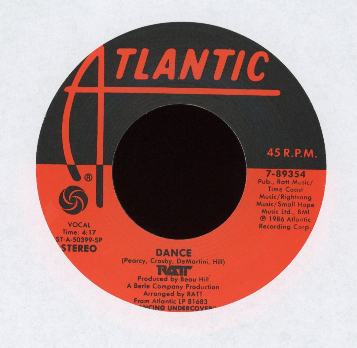 Ratt - Dance on Atlantic With Picture Sleeve