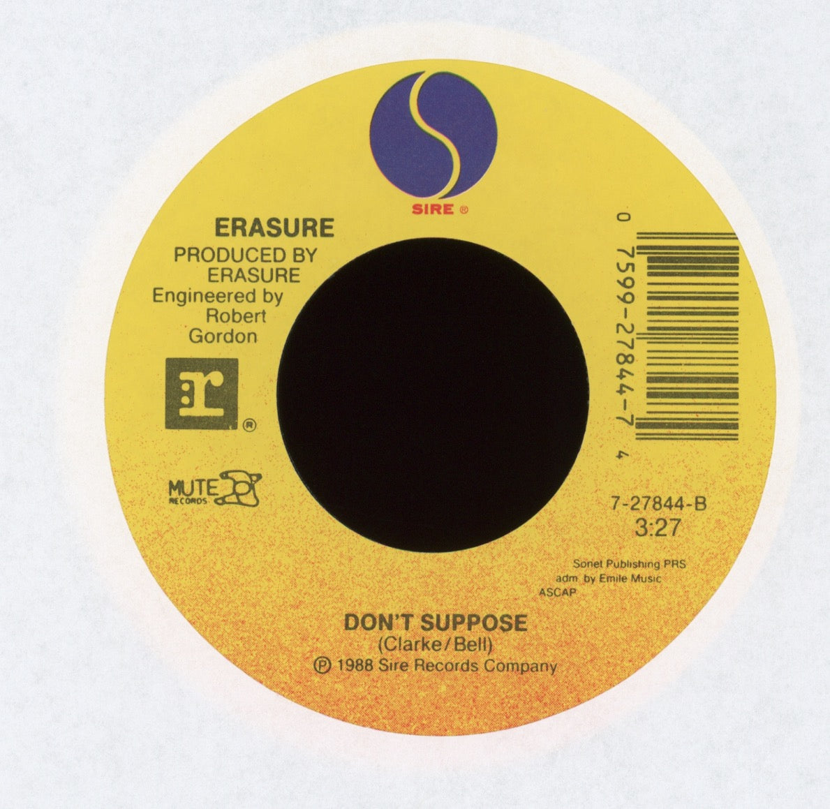 Erasure - Chains Of Love on Sire With Picture Sleeve