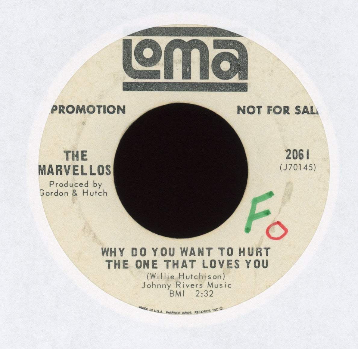 The Marvellos - Why Do You Want To Hurt The One That Loves You on Loma Promo
