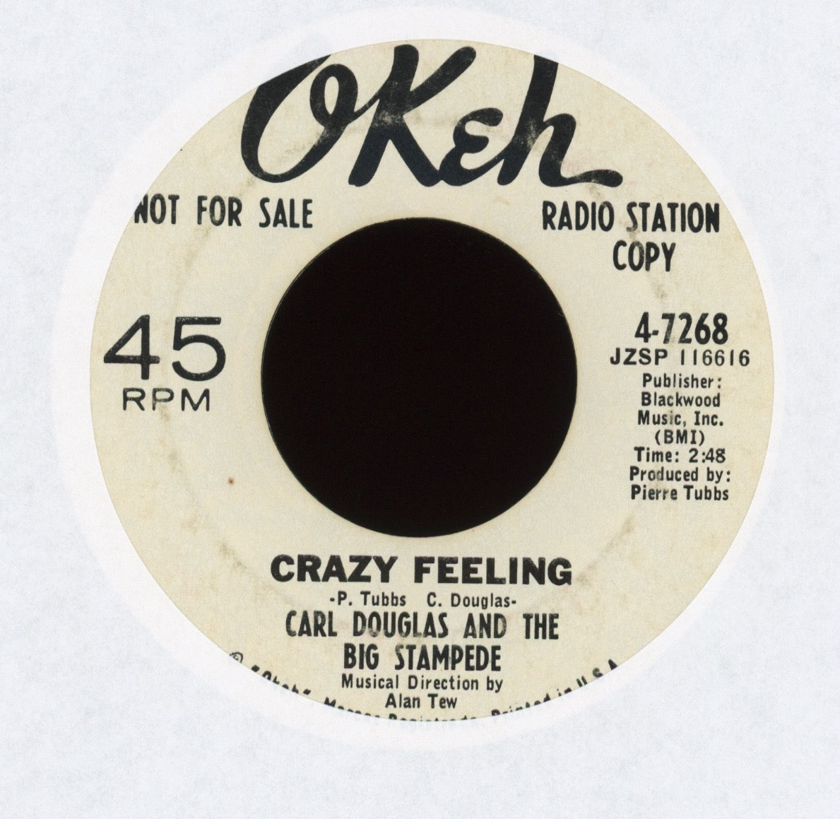Carl Douglas & The Big Stampede - Crazy Feeling on Okeh Promo