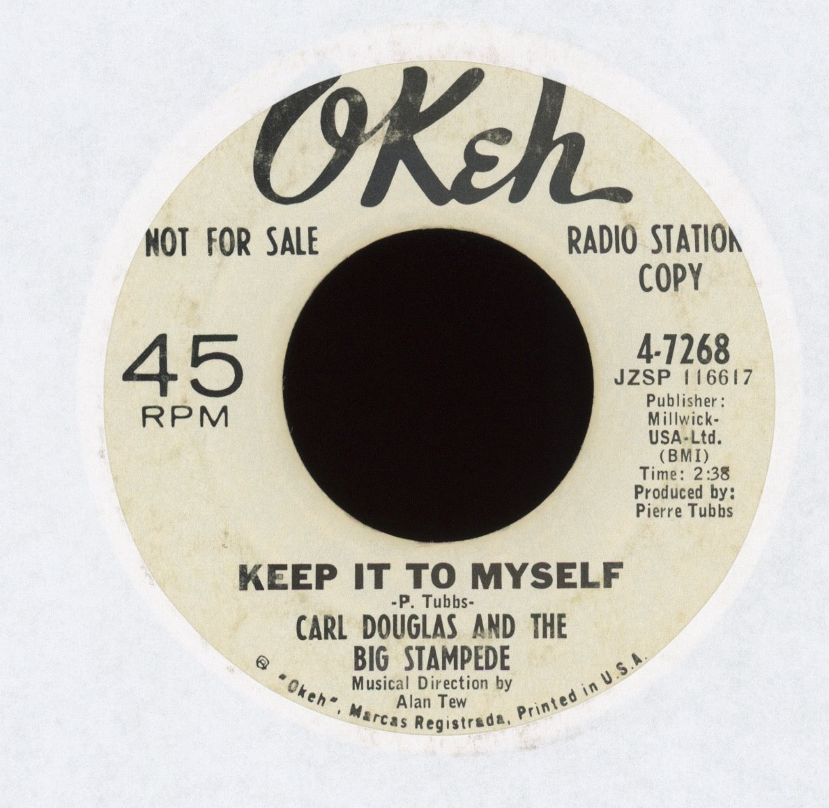 Carl Douglas & The Big Stampede - Crazy Feeling on Okeh Promo