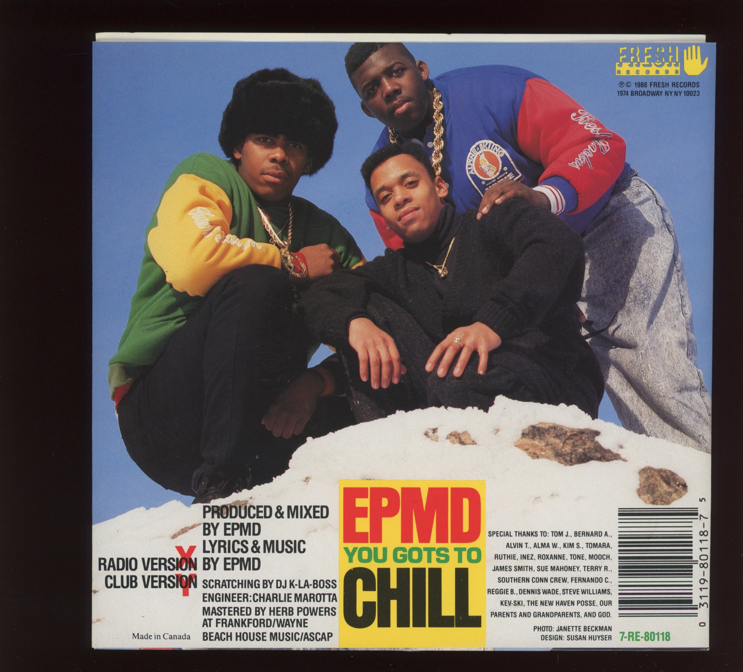 EPMD - You Gots To Chill on Sleeping Bag With Picture Sleeve