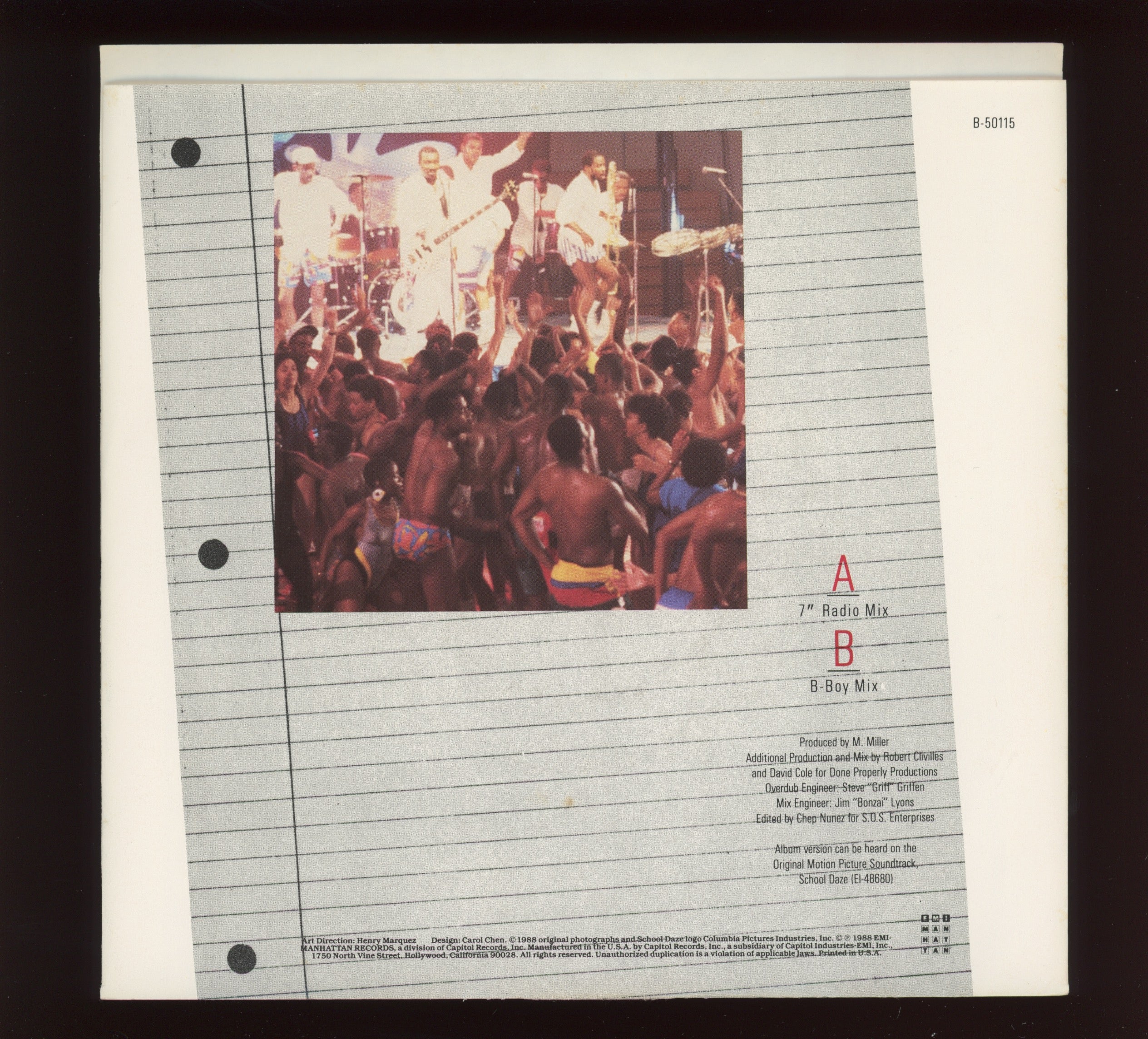 E.U. - Da Butt on EMI Manhattan With Picture Sleeve