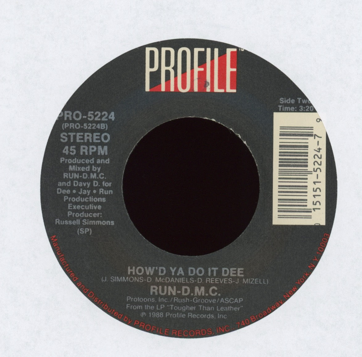 Run-DMC - I'm Not Going Out Like That on Profile With Picture Sleeve