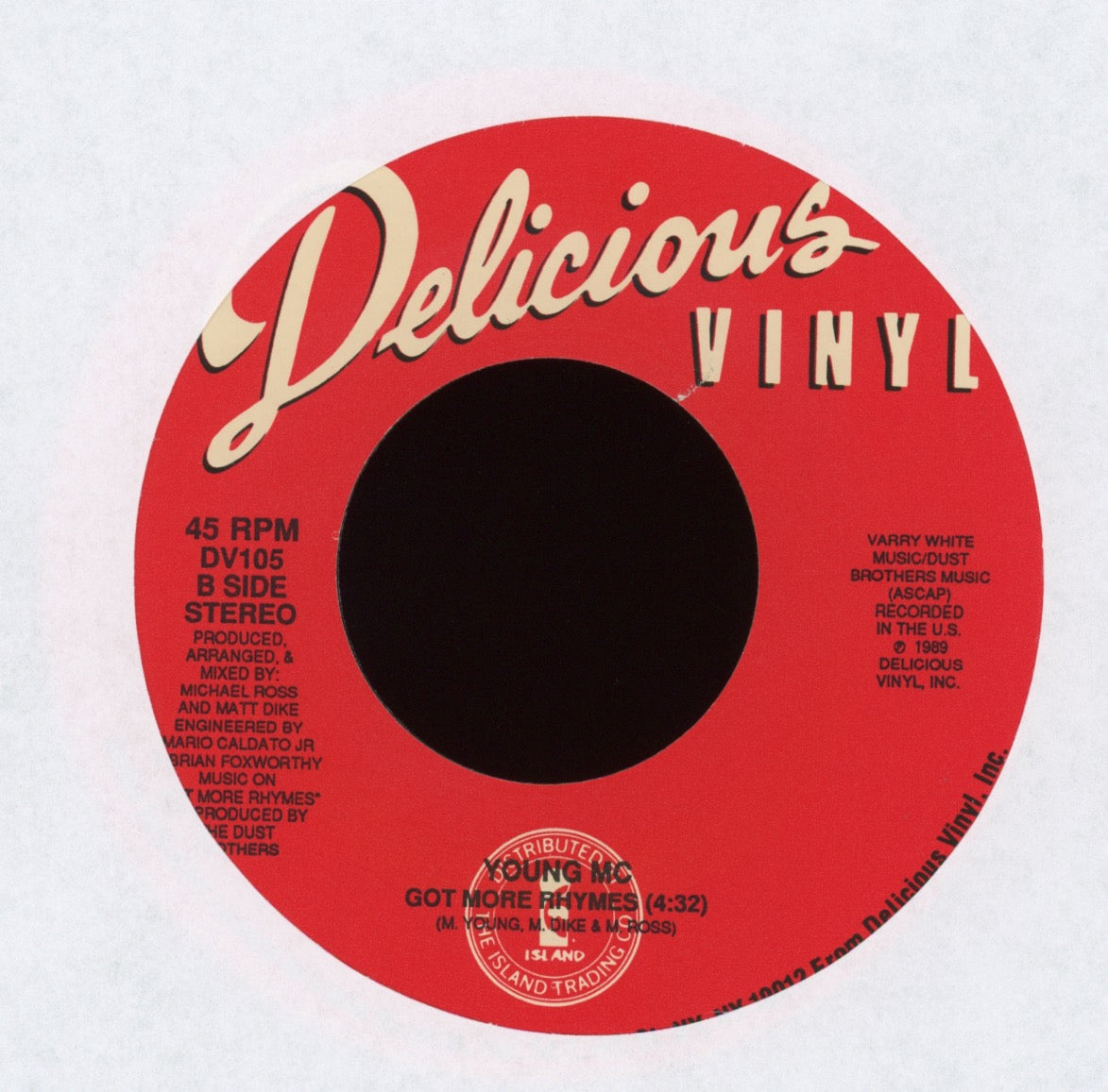 Young MC - Bust A Move on Delicious Vinyl With Picture Sleeve