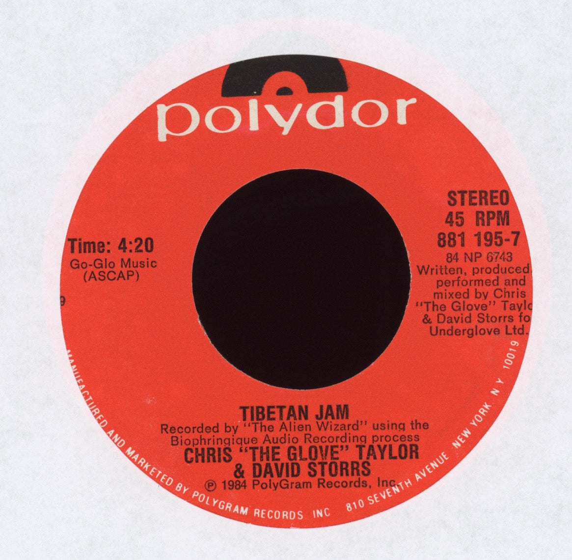 Chris "The Glove" Taylor & David Storrs - Reckless / Tibetan Jam on Polydor