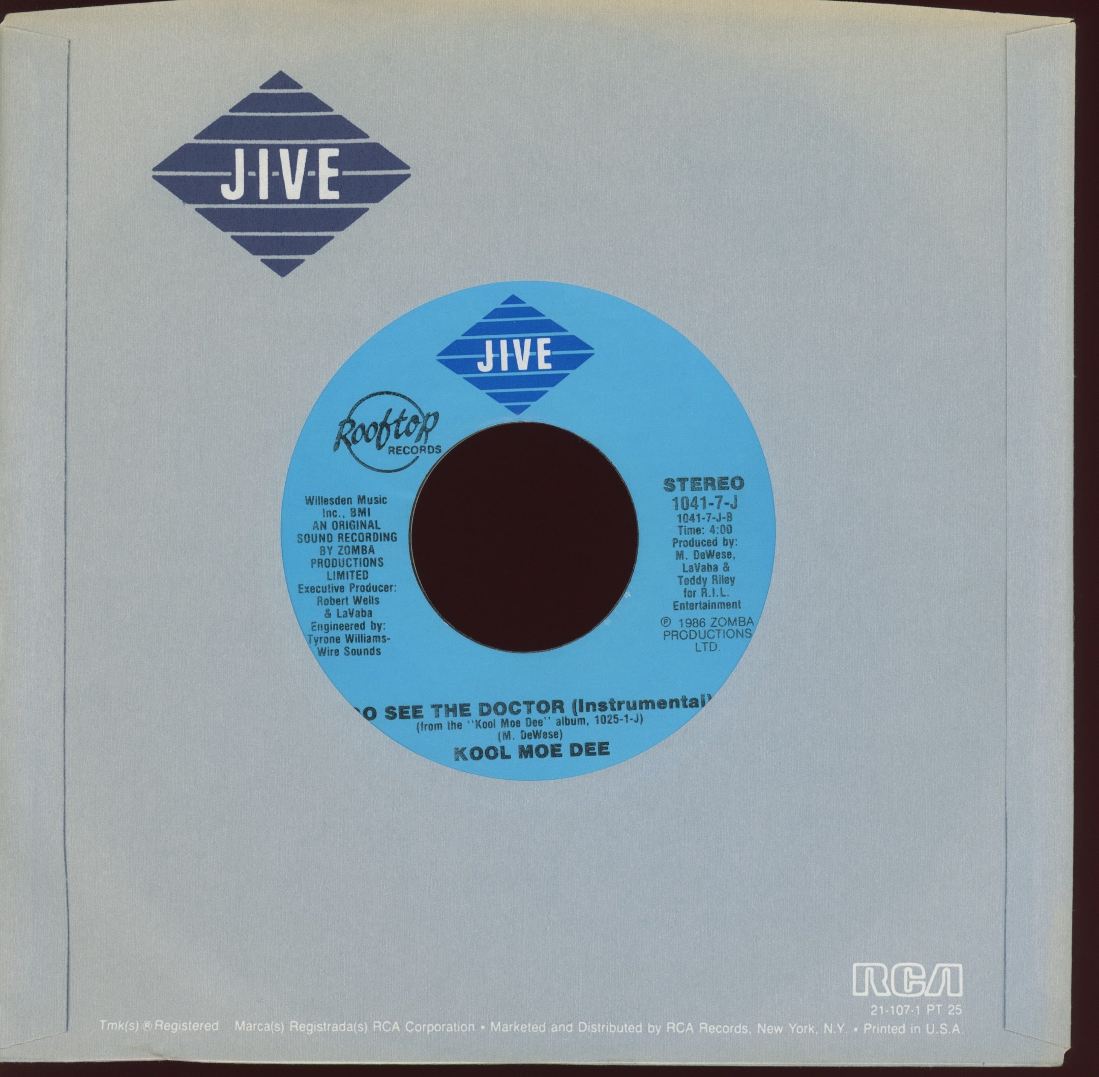 Kool Moe Dee - Go See The Doctor on Jive