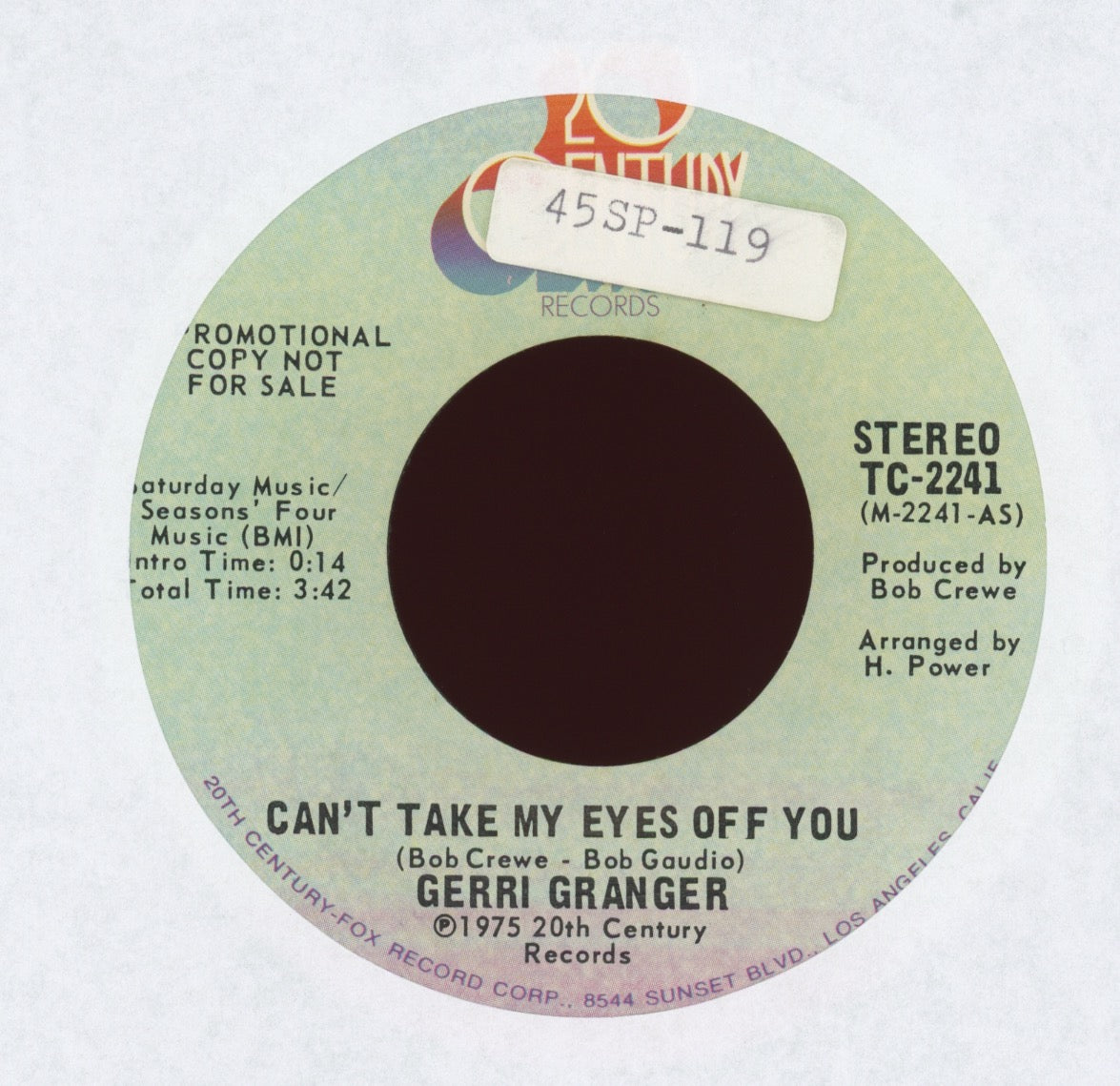 Gerri Granger - Can't Take My Eyes Off You on 20th Century Promo