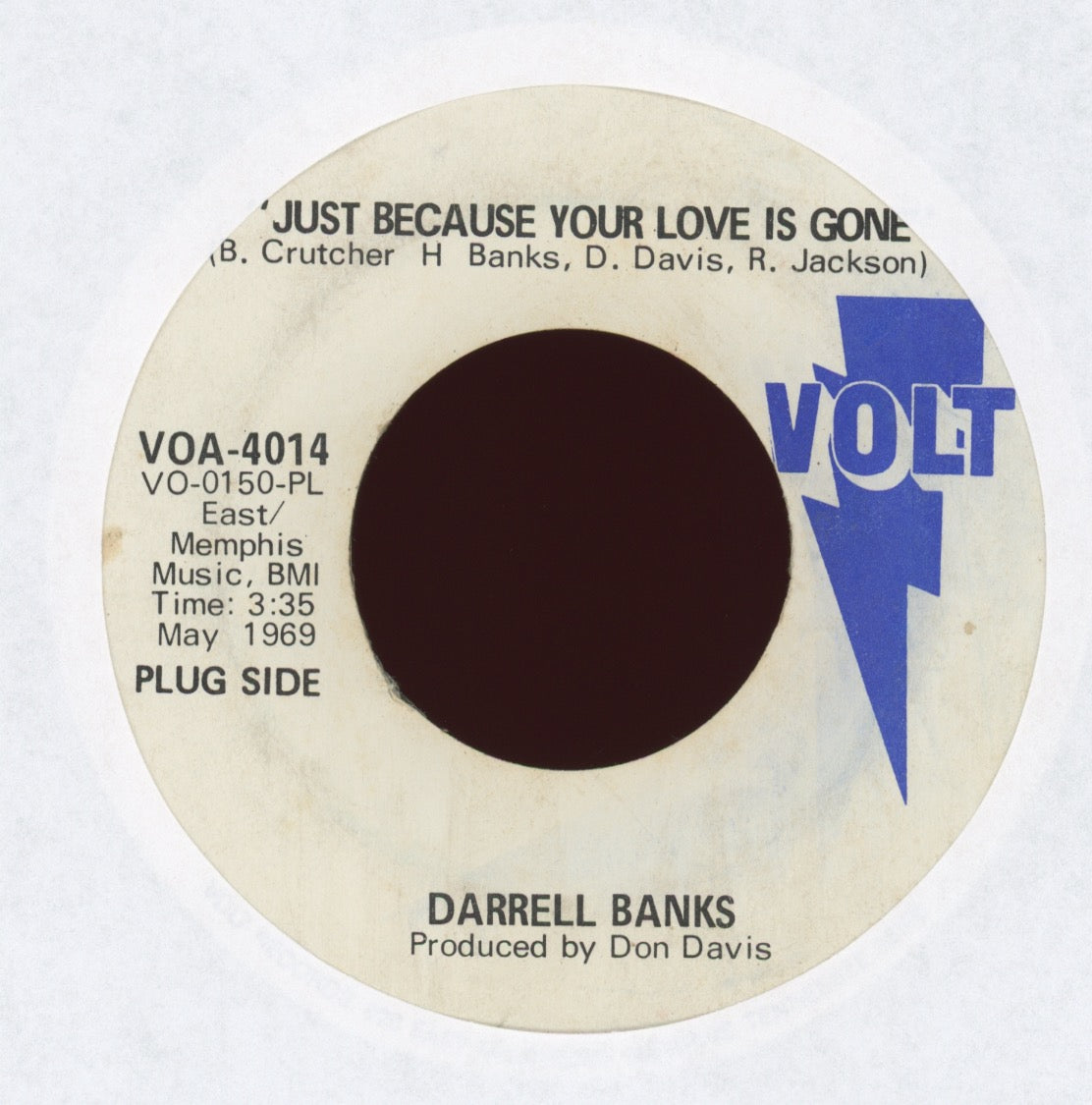 Darrell Banks - Just Because Your Love Is Gone on Volt Promo