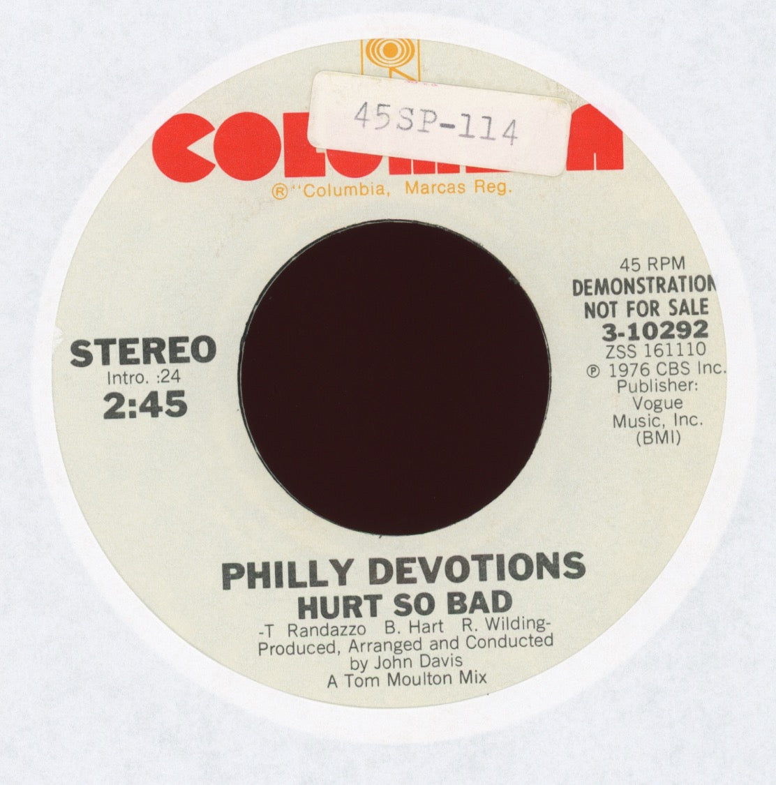 Philly Devotions - Hurt So Bad on Columbia Promo