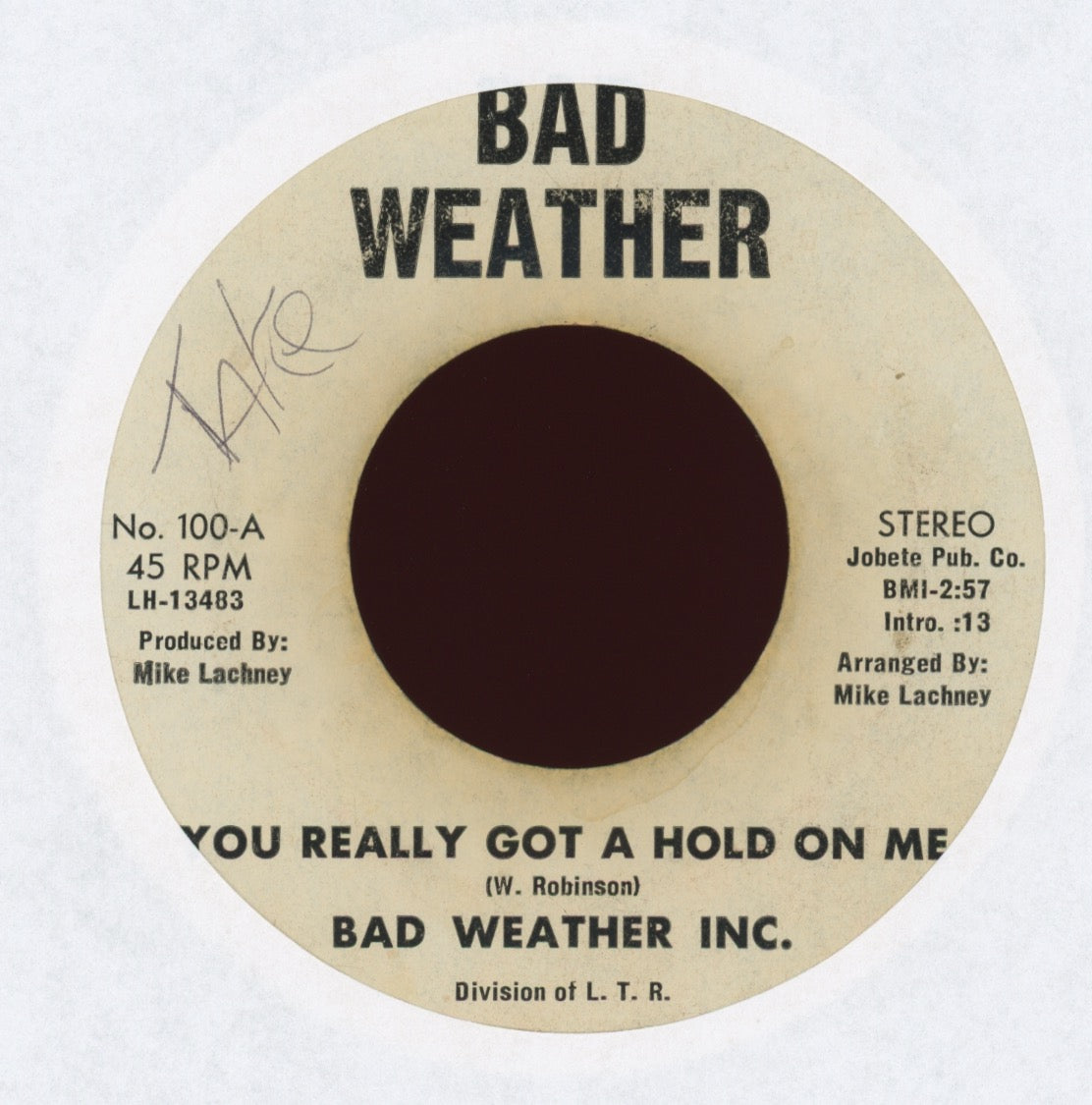 Bad Weather Inc - I Never Never Knew on Bad Weather