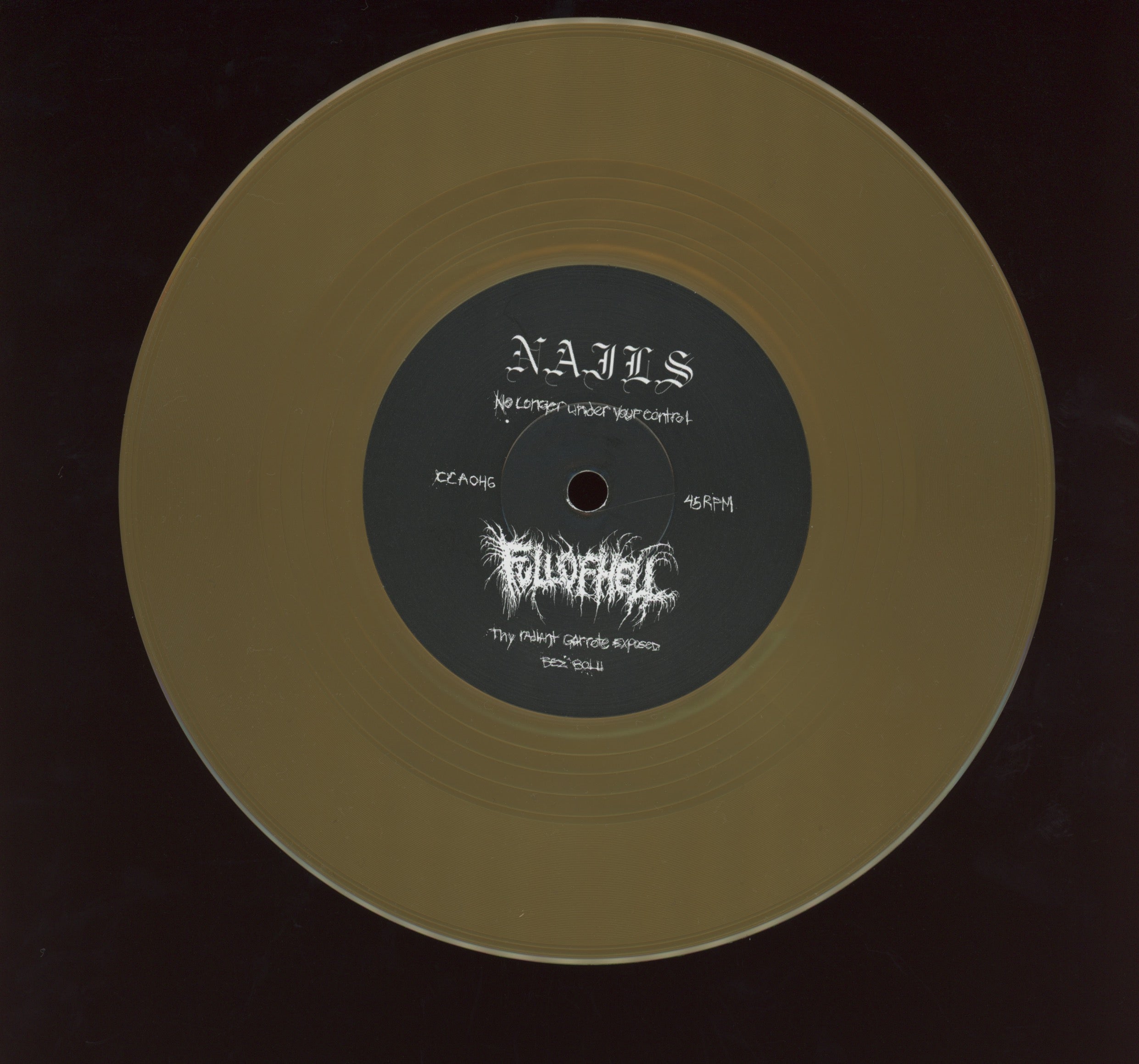 Nails / Full Of Hell on Closed Casket Activities Gold Metallic Split 7"