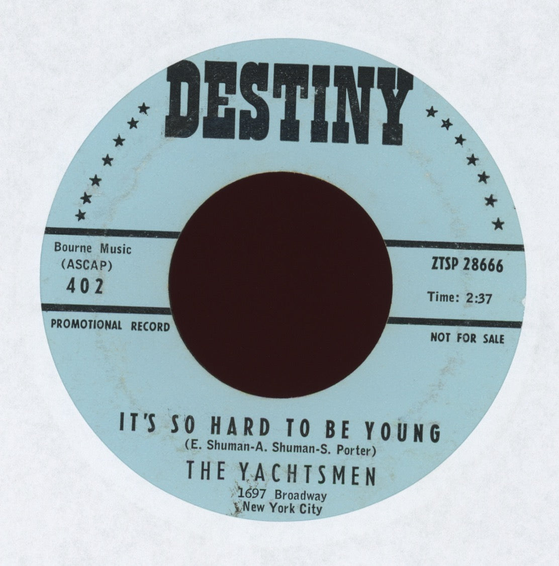 The Yachtsmen - It's So Hard To Be Young on Destiny