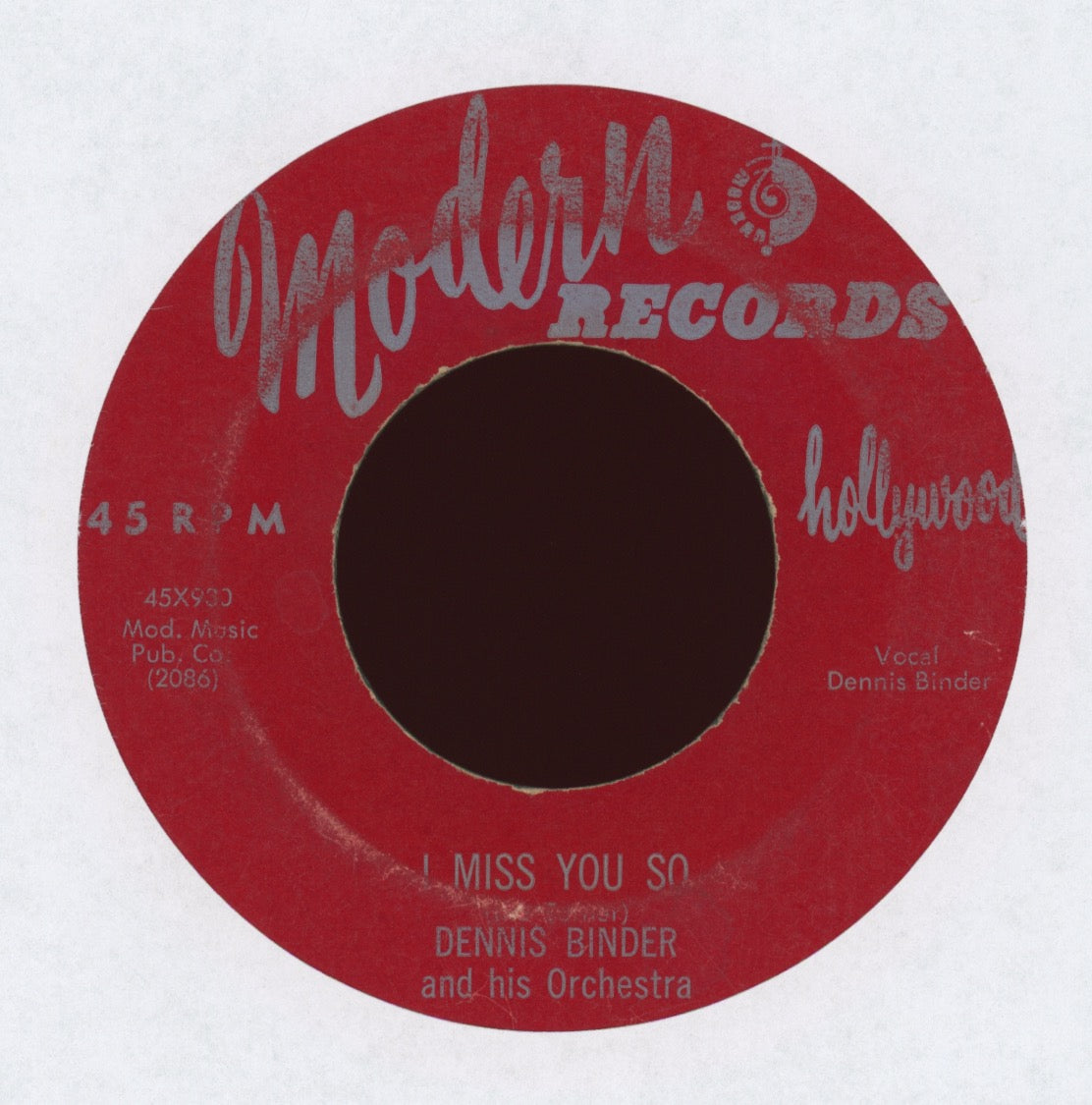 Dennis Binder And His Orchestra - I Miss You So on Modern