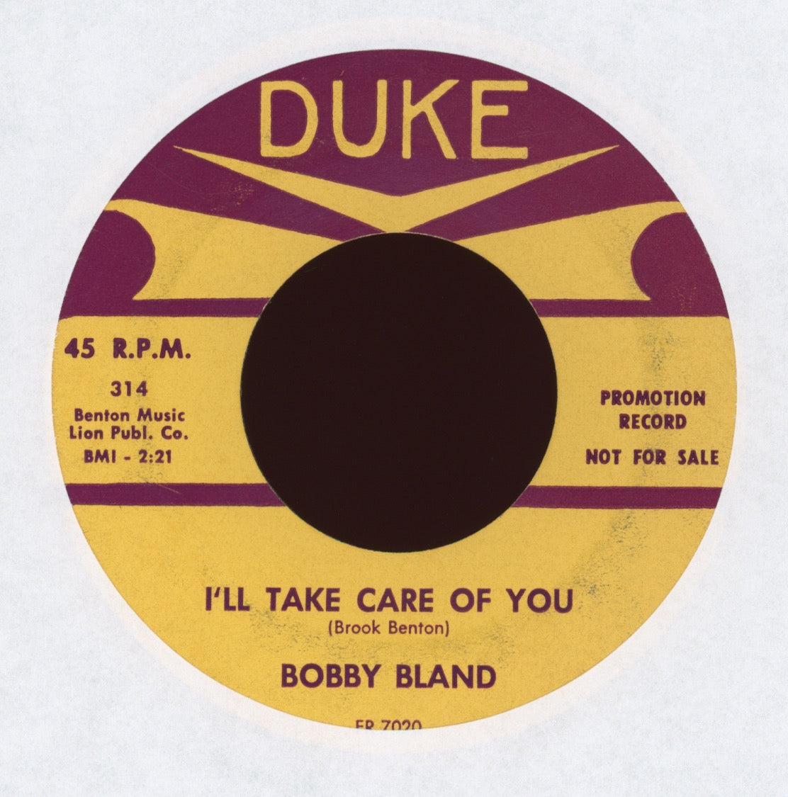 Bobby Bland - I'll Take Care Of You on Duke Promo