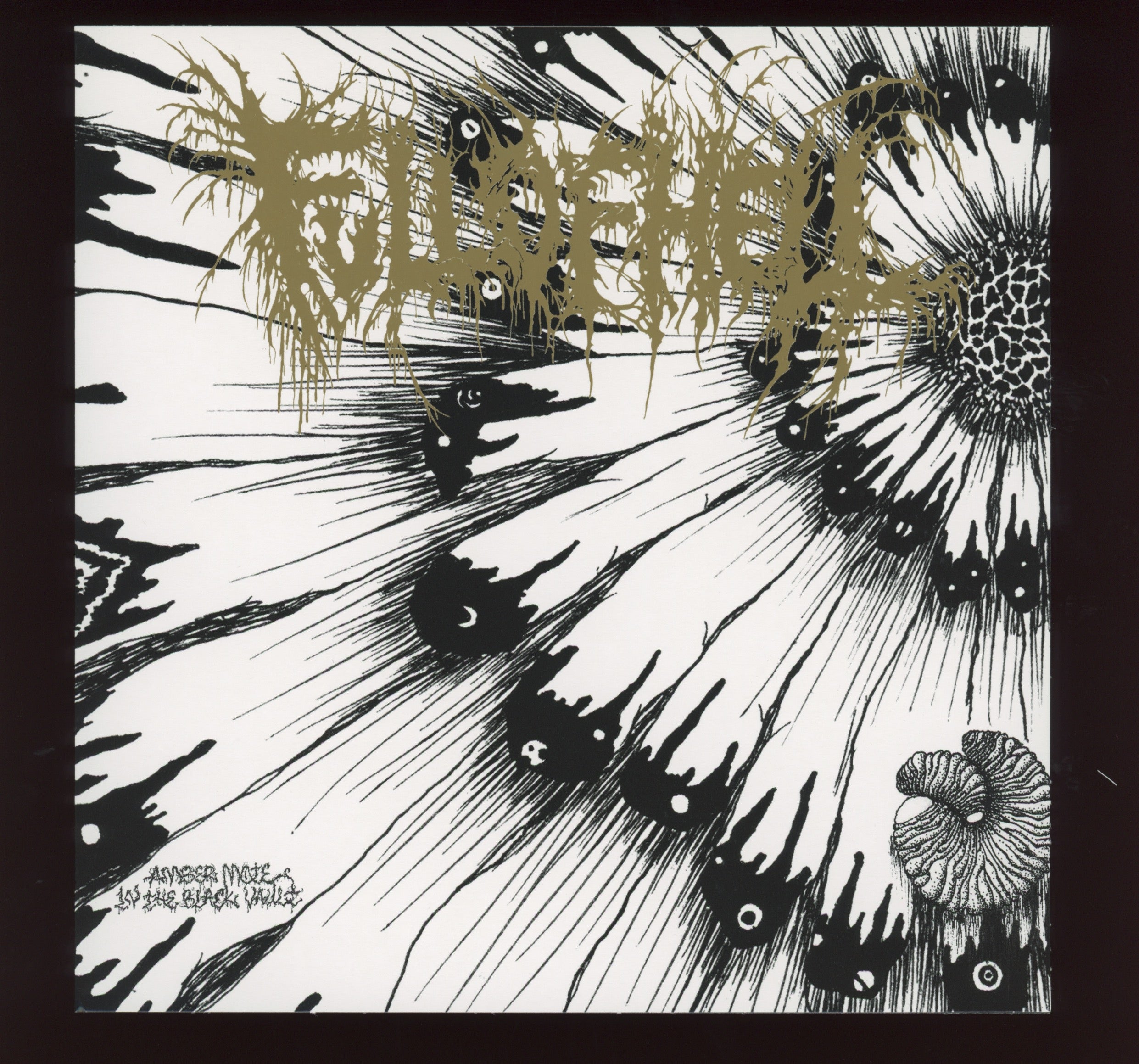 Full Of Hell - Amber Mote In The Black Vault on Closed Casket Activities Electric Blue With Gold Swirl 7" Reissue