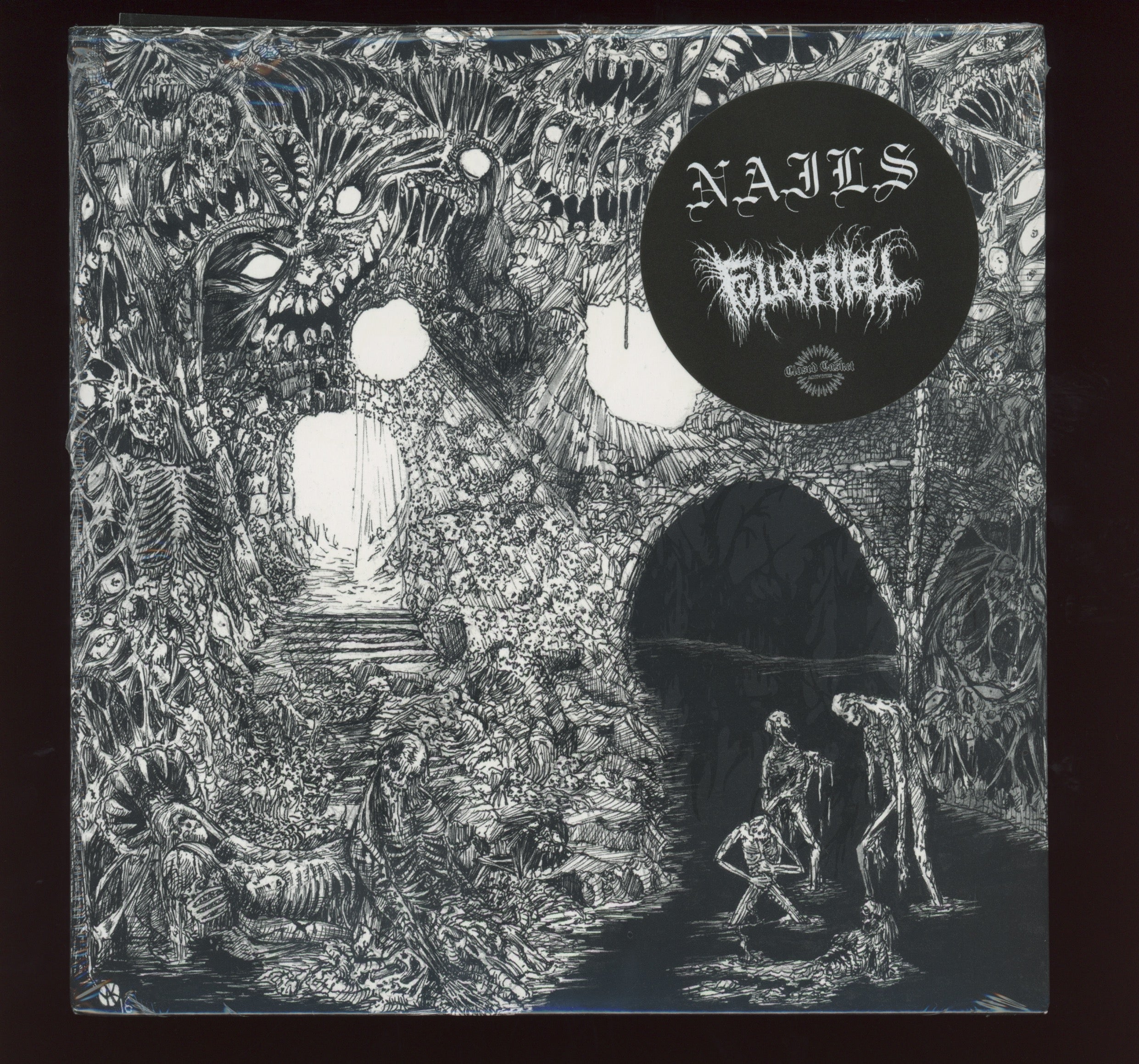 Nails / Full Of Hell on Closed Casket Activities Clear Vinyl Split 7"