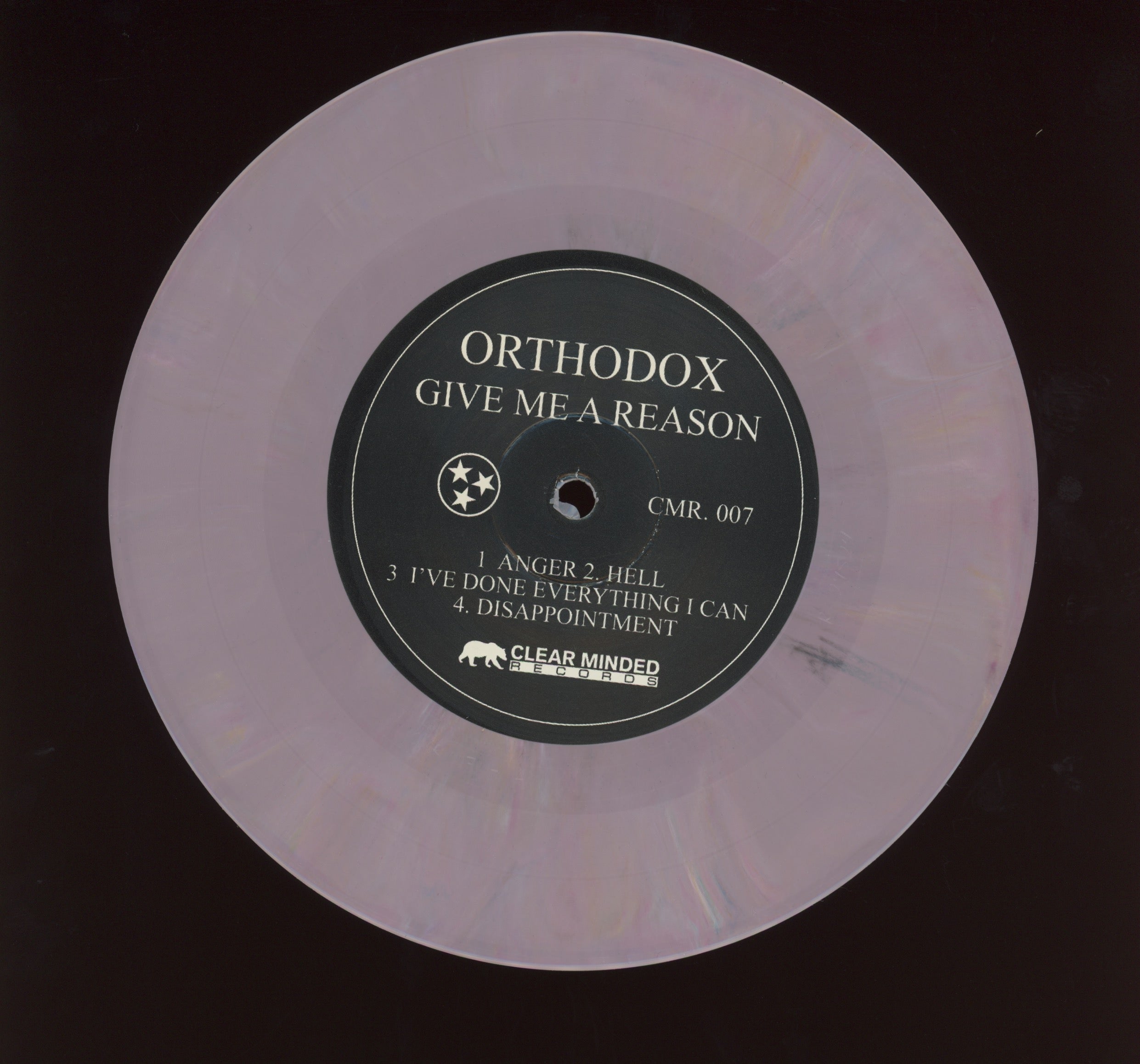 Orthodox - Give Me A Reason on Clear Minded Random Marbled 7"