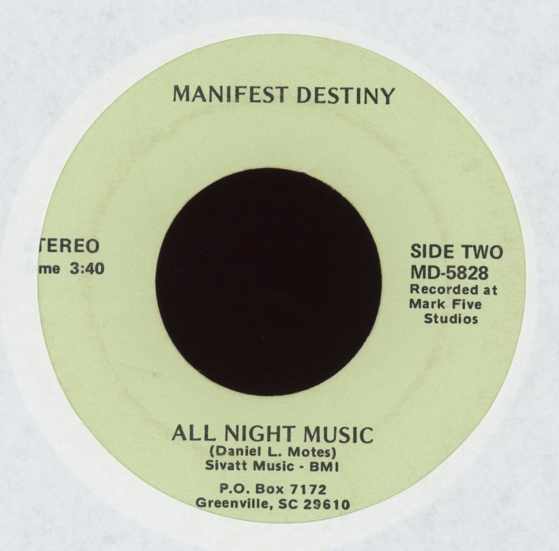 Manifest Destiny - All Night Music / I'm Missing You Private Press Mark Five Studios