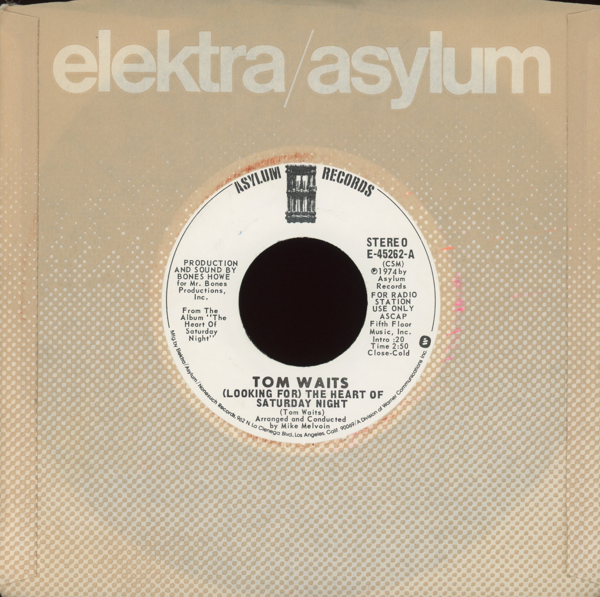 Tom Waits - (Looking For) The Heart Of Saturday Night on Asylum Promo
