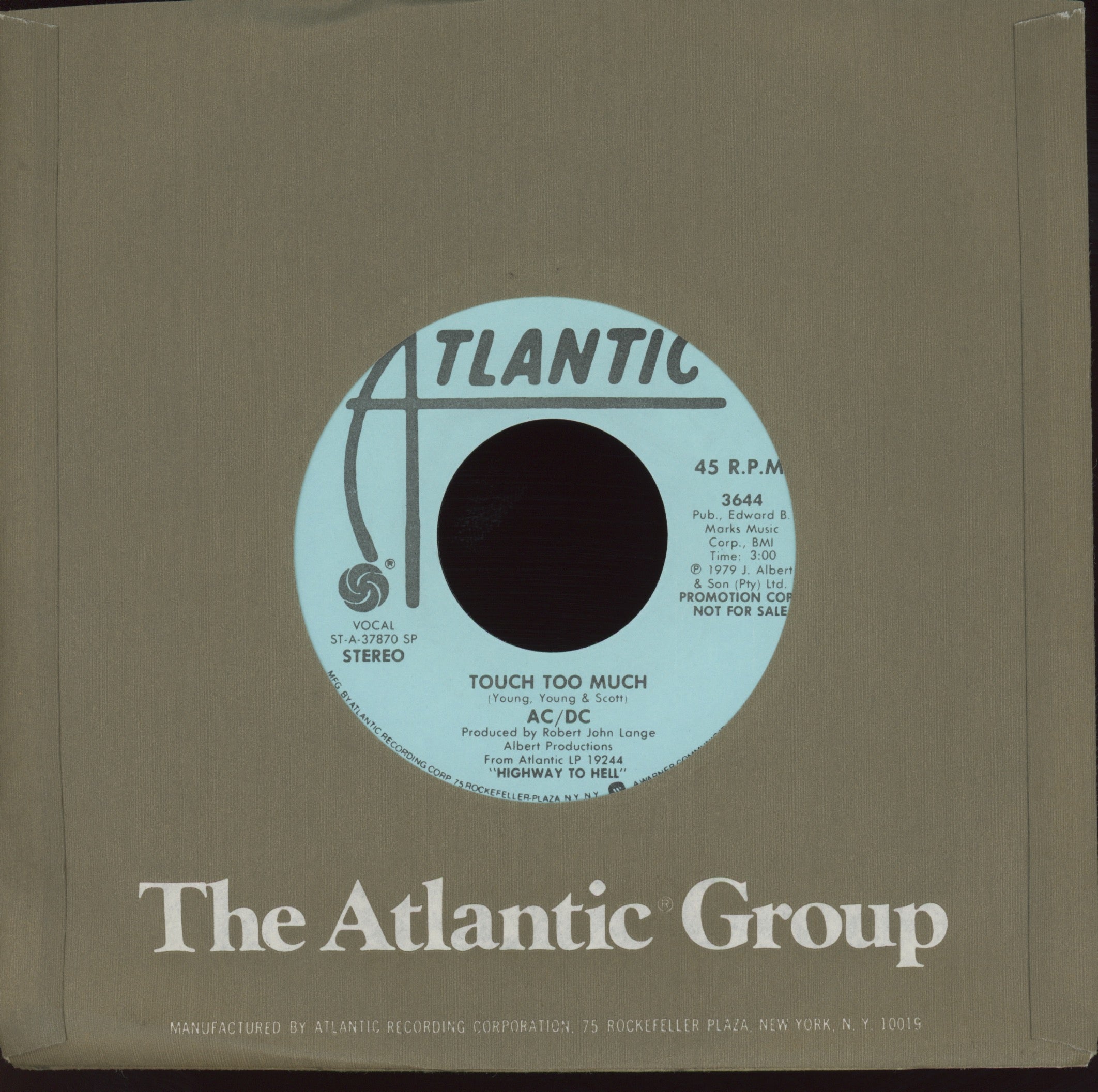 AC/DC - Touch Too Much on Atlantic Promo