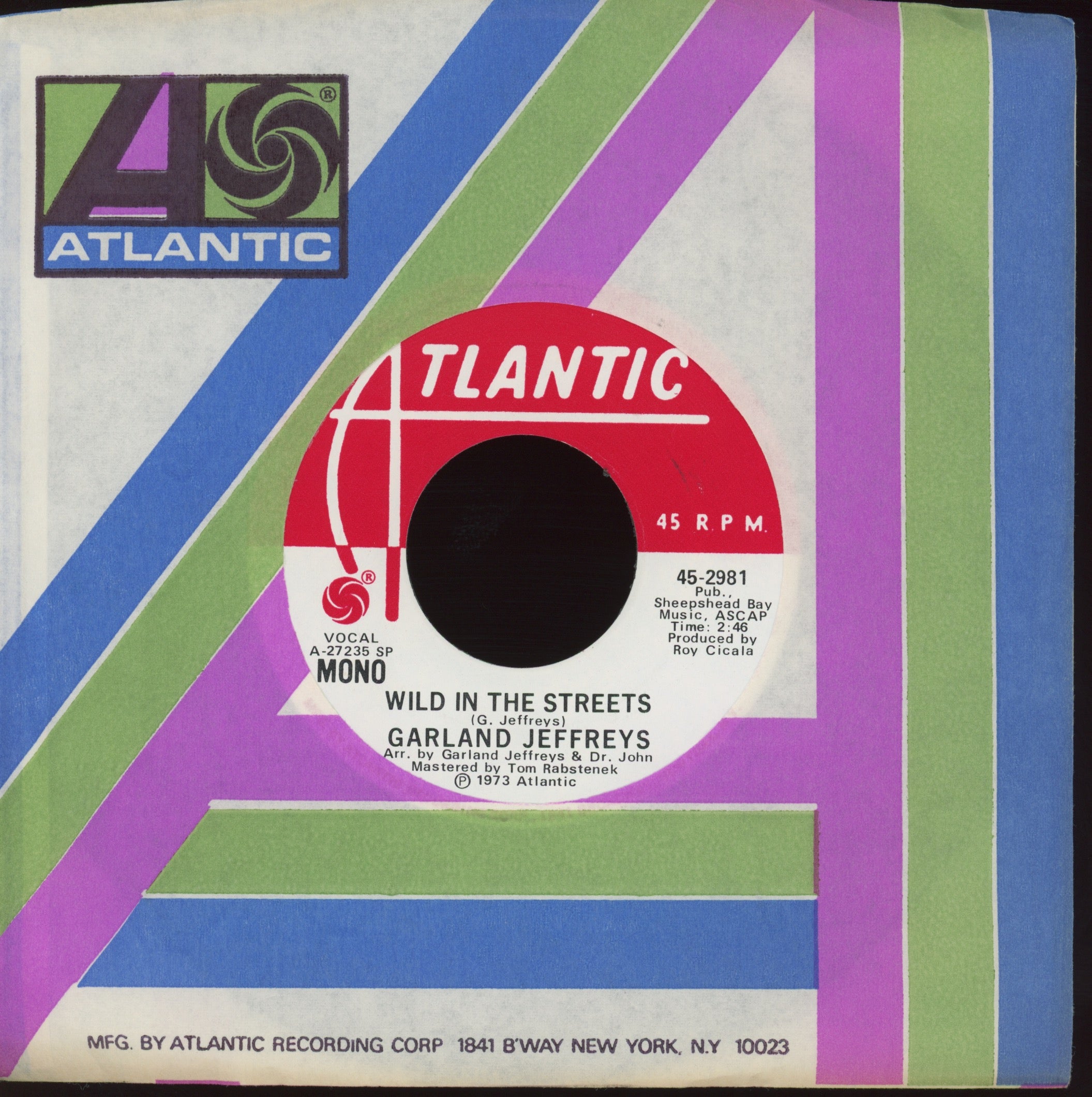 Garland Jeffreys - Wild In The Streets on Atlantic Promo