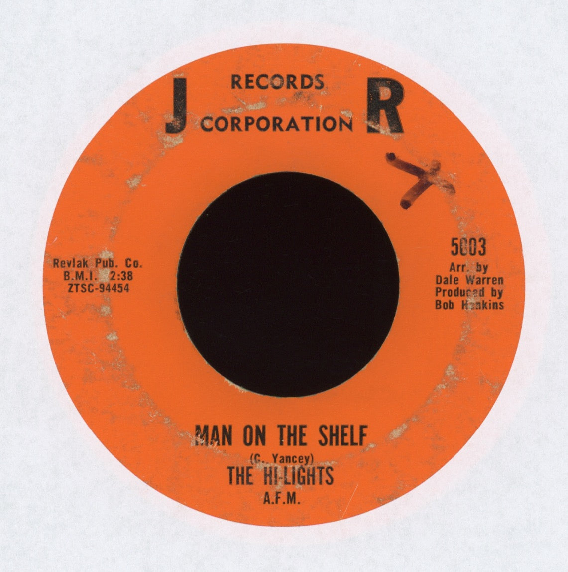 The Hi-Lights - Man On The Shelf on J R Records