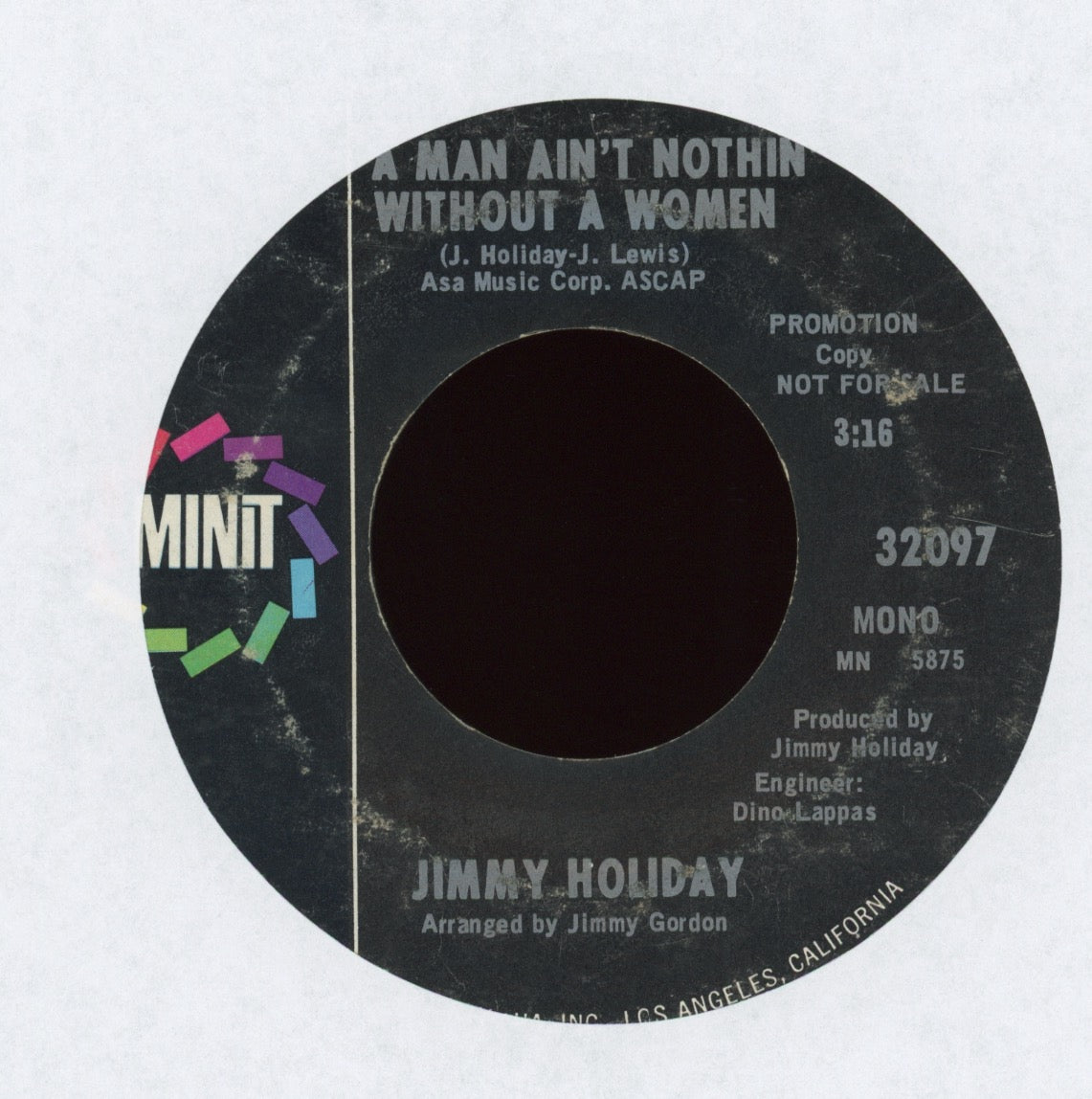 Jimmy Holiday - A Man Ain't Nothing Without A Women on Minit