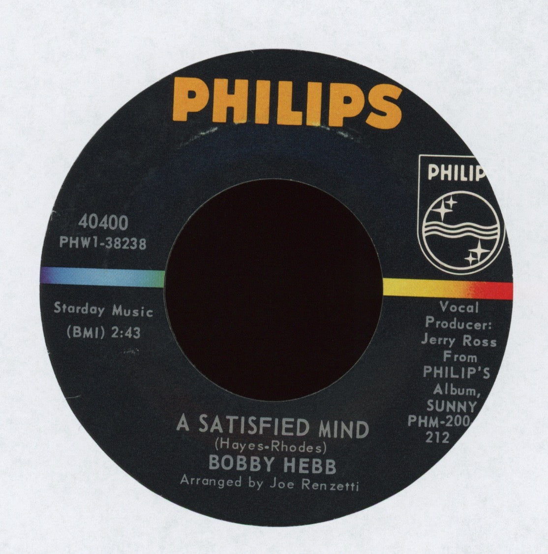 Bobby Hebb - Love, Love, Love on Philips 45 With Picture Sleeve