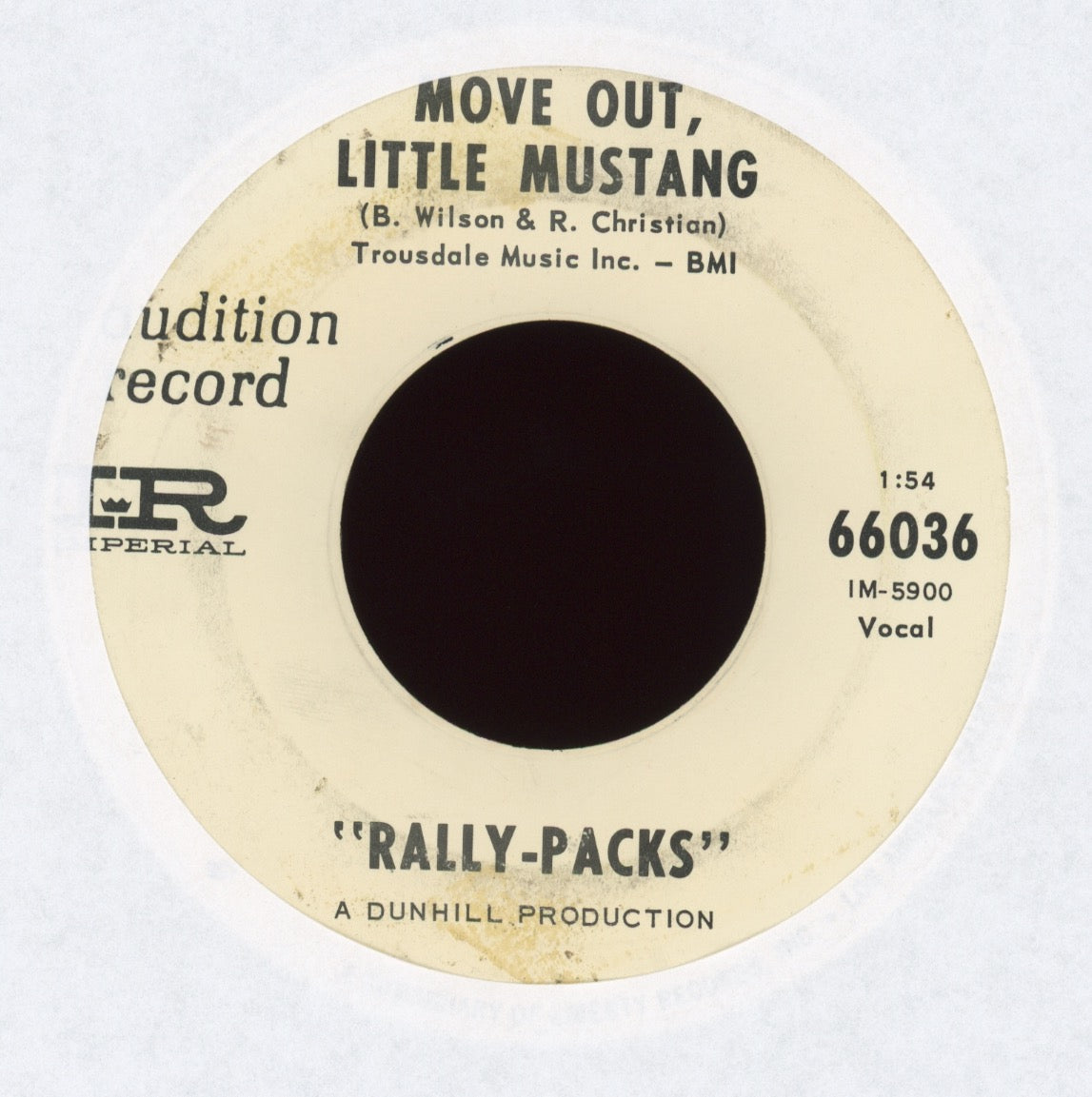 The Rally Packs - Move Out, Little Mustang on Imperial Promo