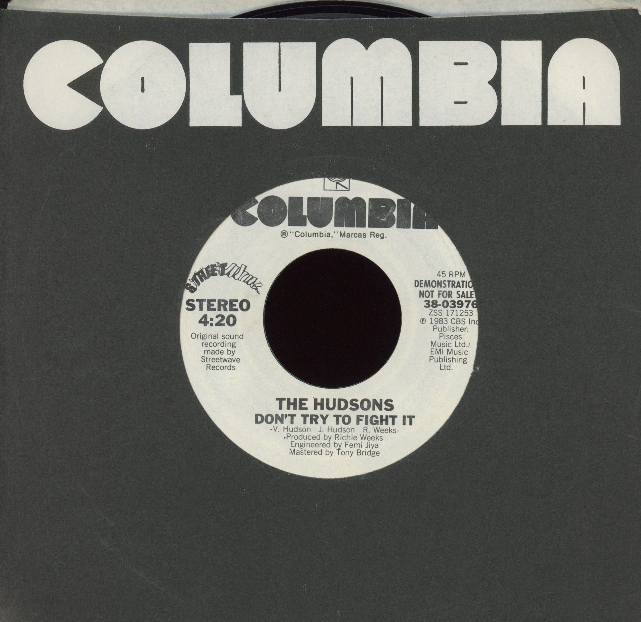 The Hudsons - Don't Try To Fight It on Columbia Promo