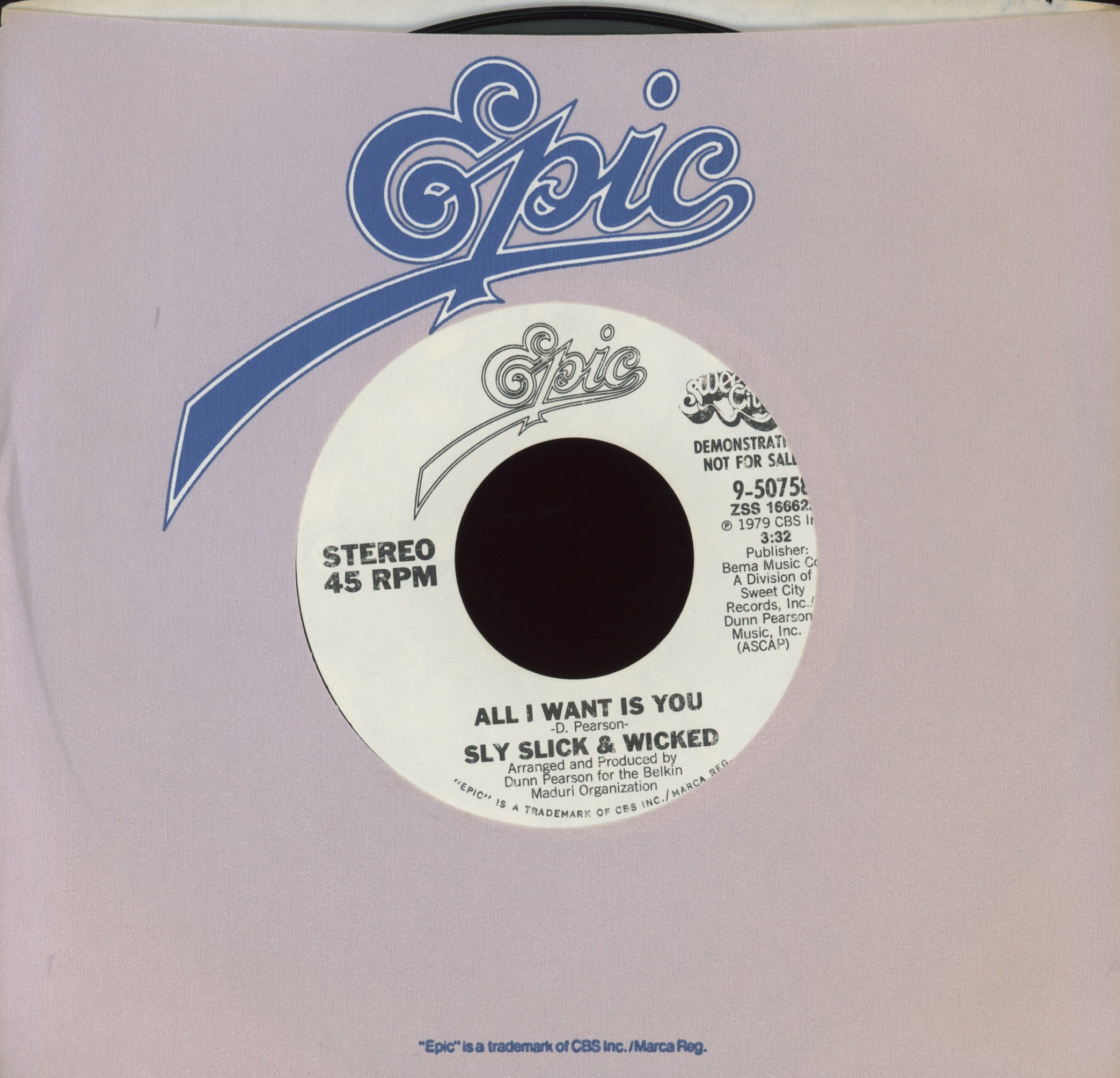 Sly, Slick And Wicked - All I Want Is You on Epic Promo