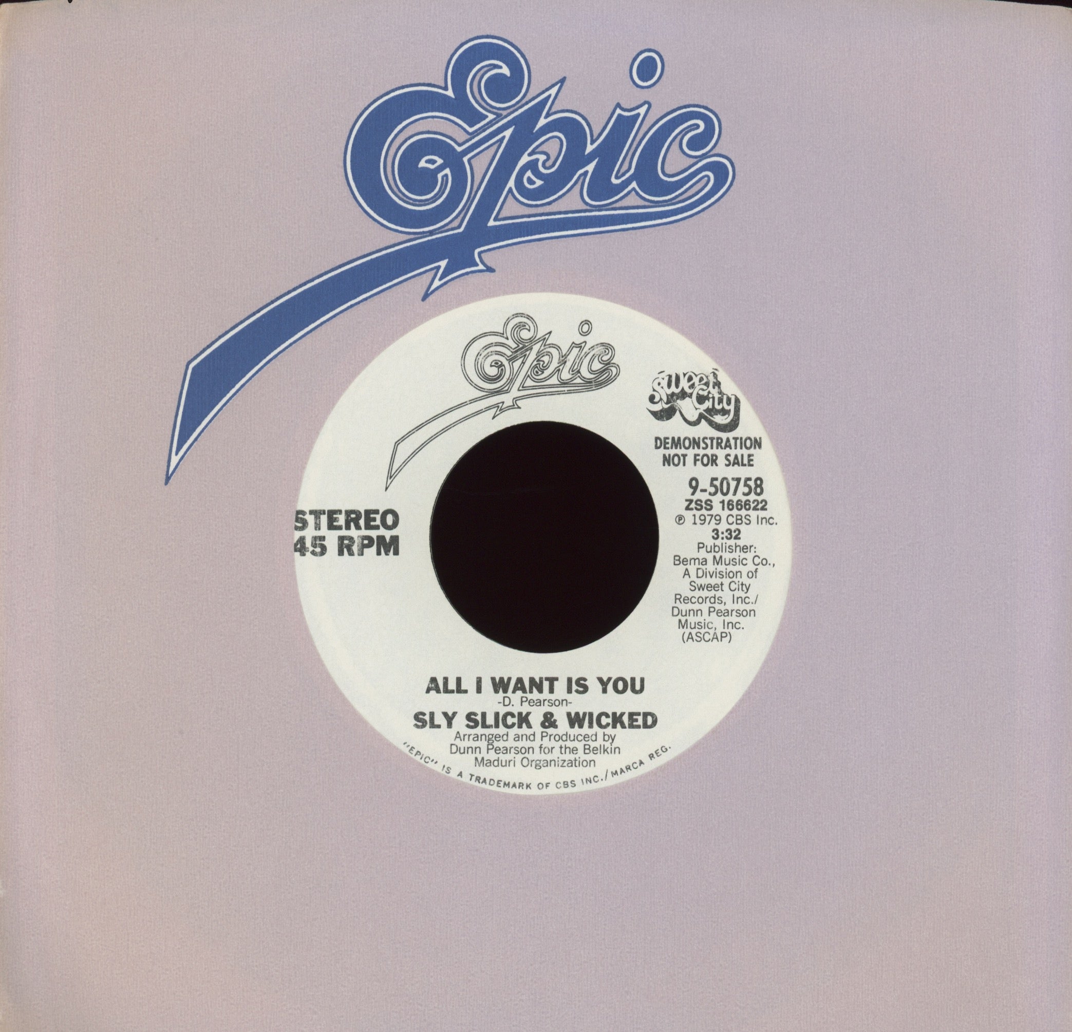 Sly, Slick And Wicked - All I Want Is You on Epic Promo