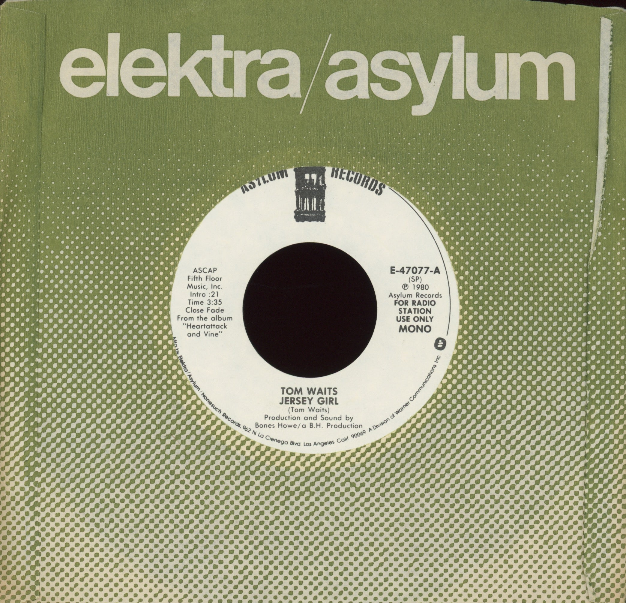 Tom Waits - Jersey Girl on Asylum Promo