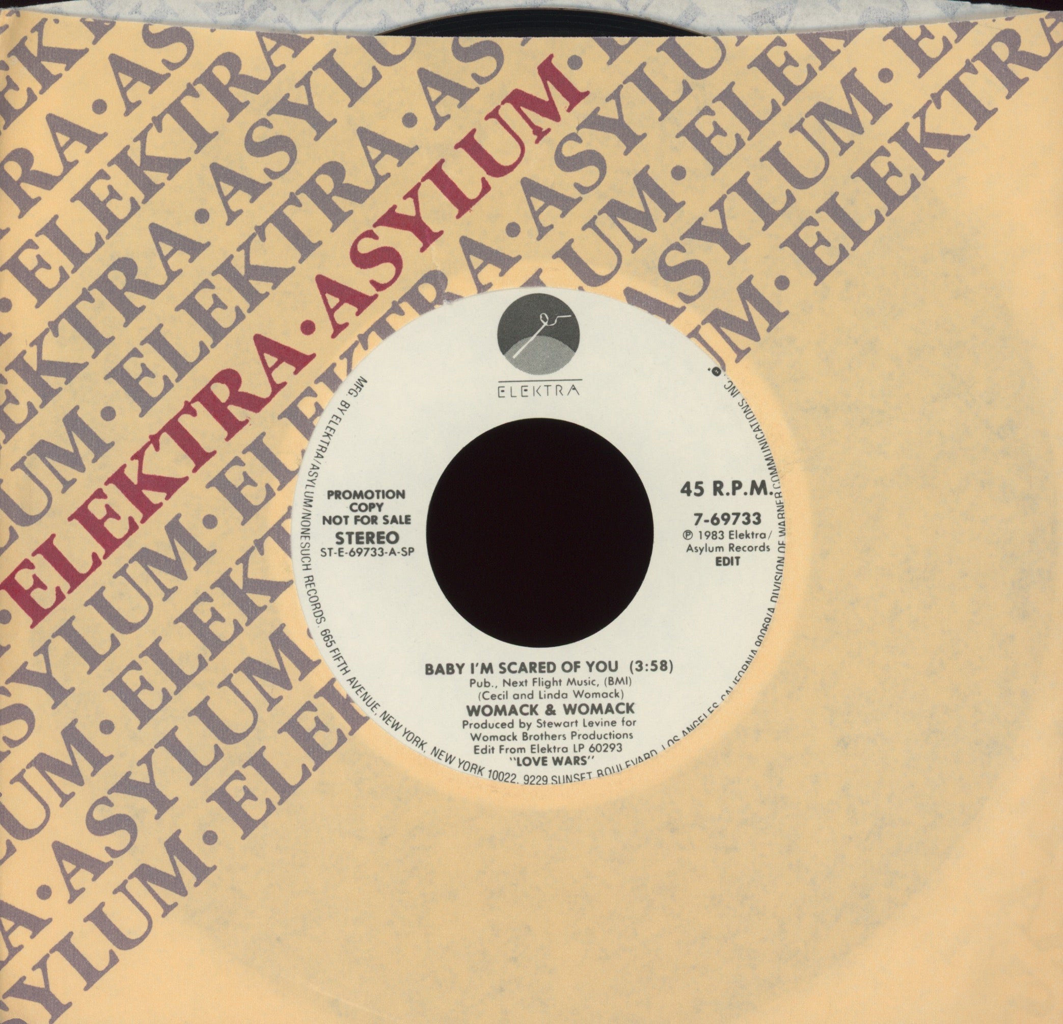 Womack & Womack - Baby I'm Scared Of You on Elektra Promo