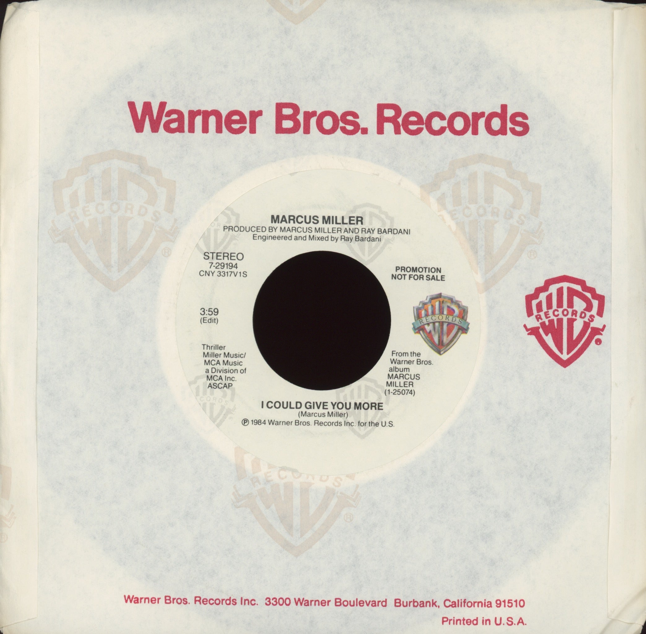 Marcus Miller - I Could Give You More on Warner Bros Promo