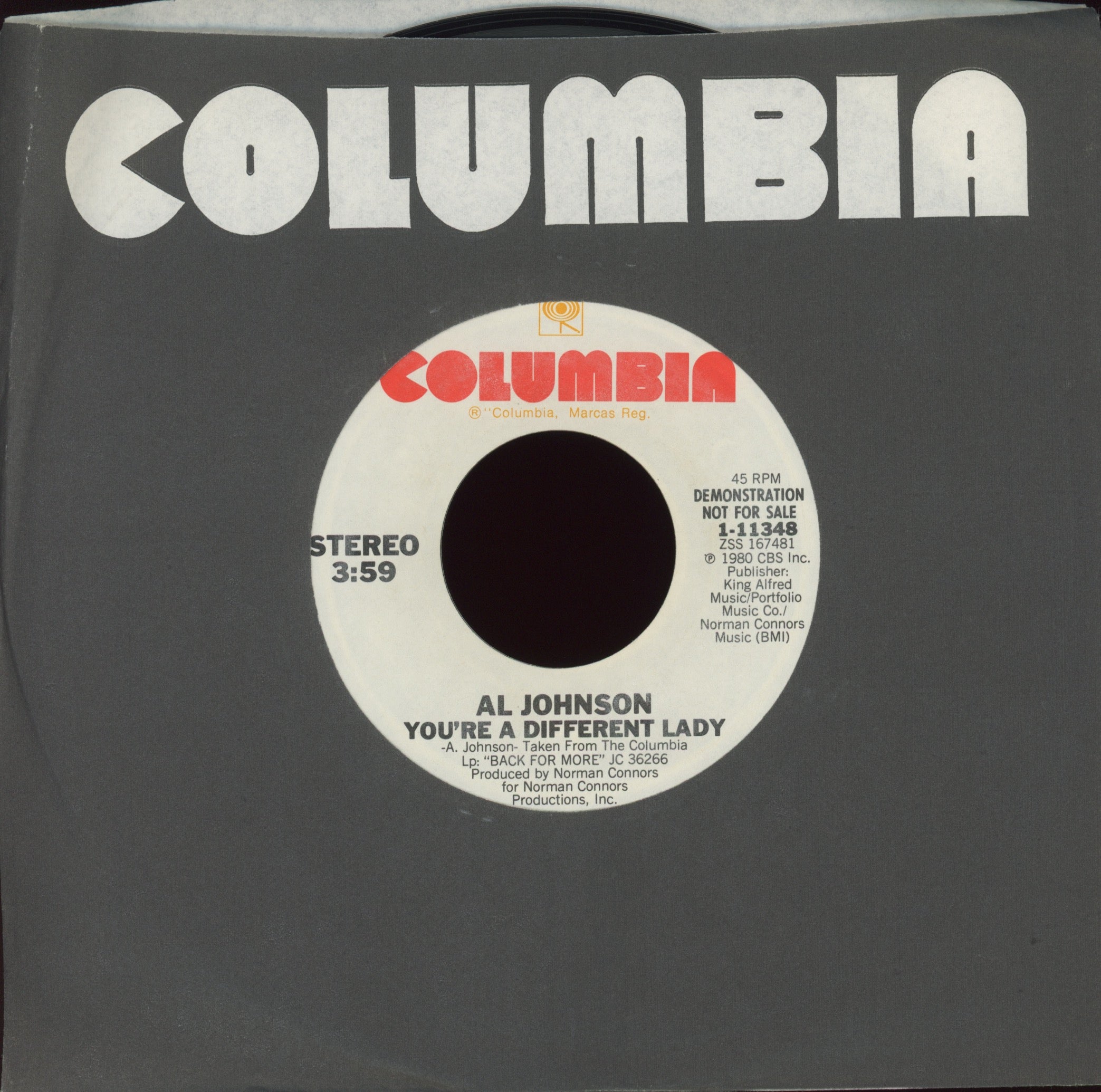 Al Johnson - You're A Different Lady on Columbia Promo