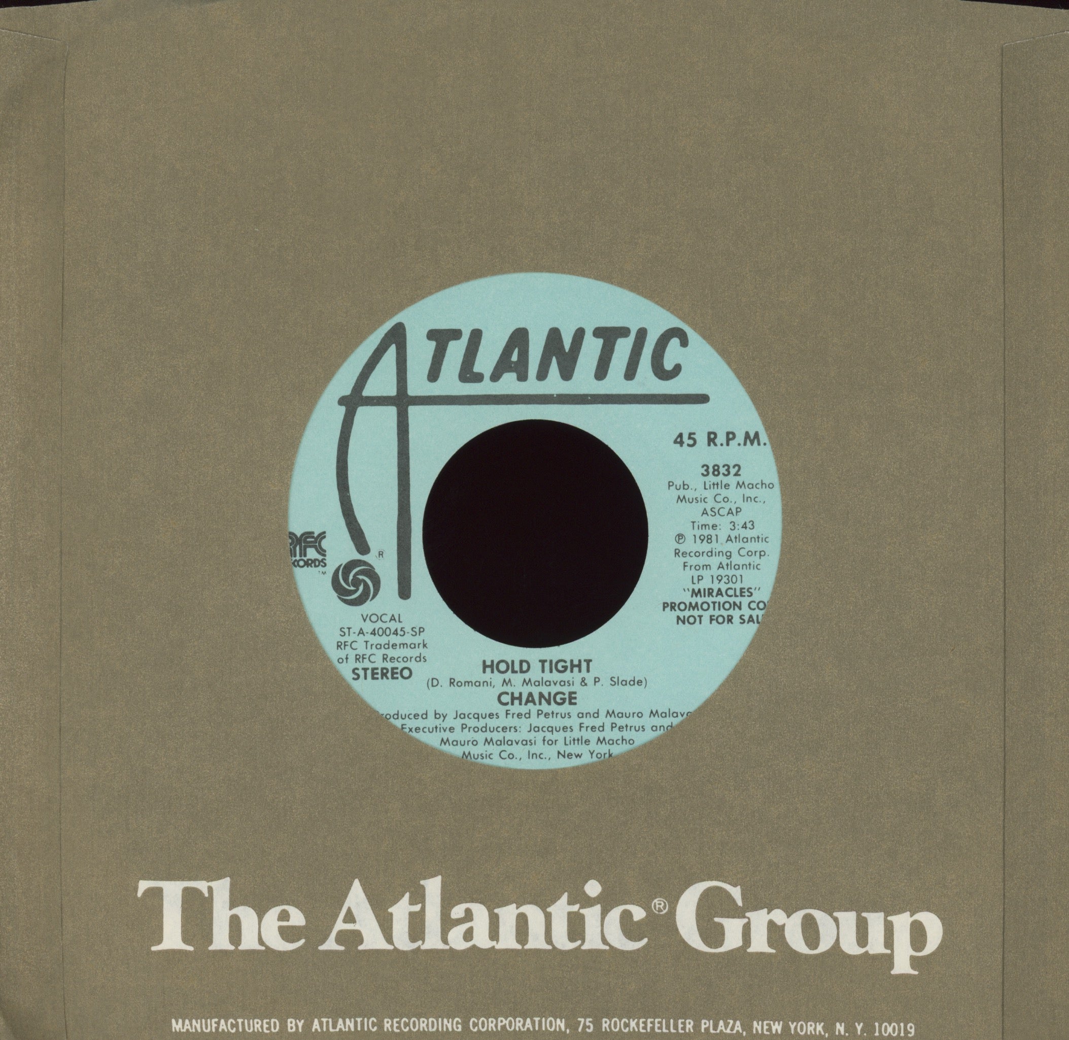 Change - Hold Tight on Atlantic Promo