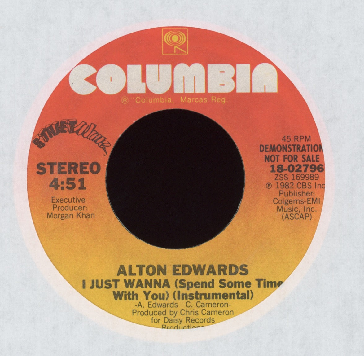 Alton Edwards - I Just Wanna (Spend Some Time With You) on Columbia Promo