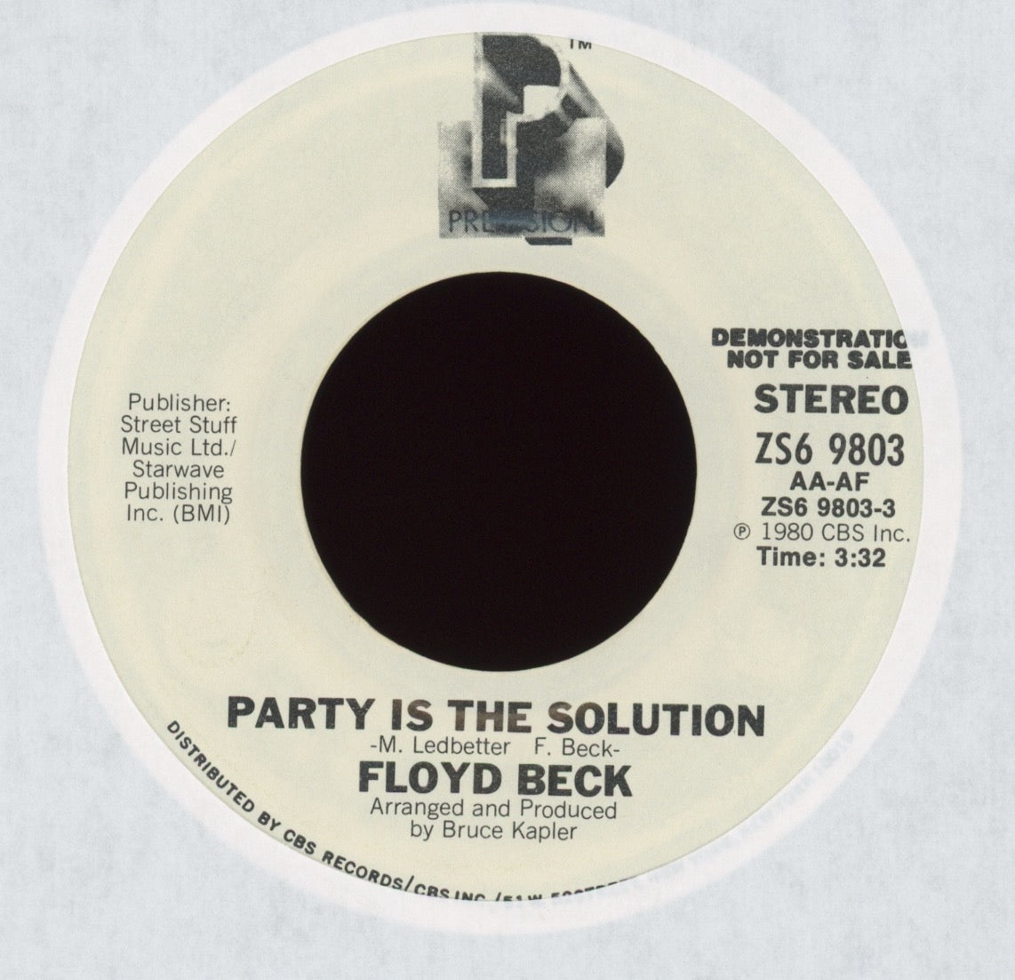 Floyd Beck - Party Is The Solution on Precision Promo