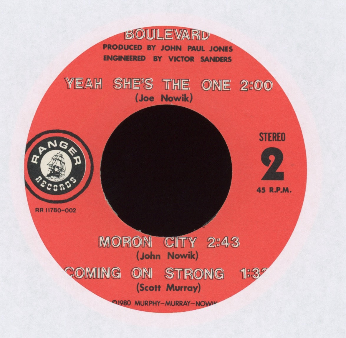 Boulevard - Extended Pop on Ranger EP With Picture Sleeve