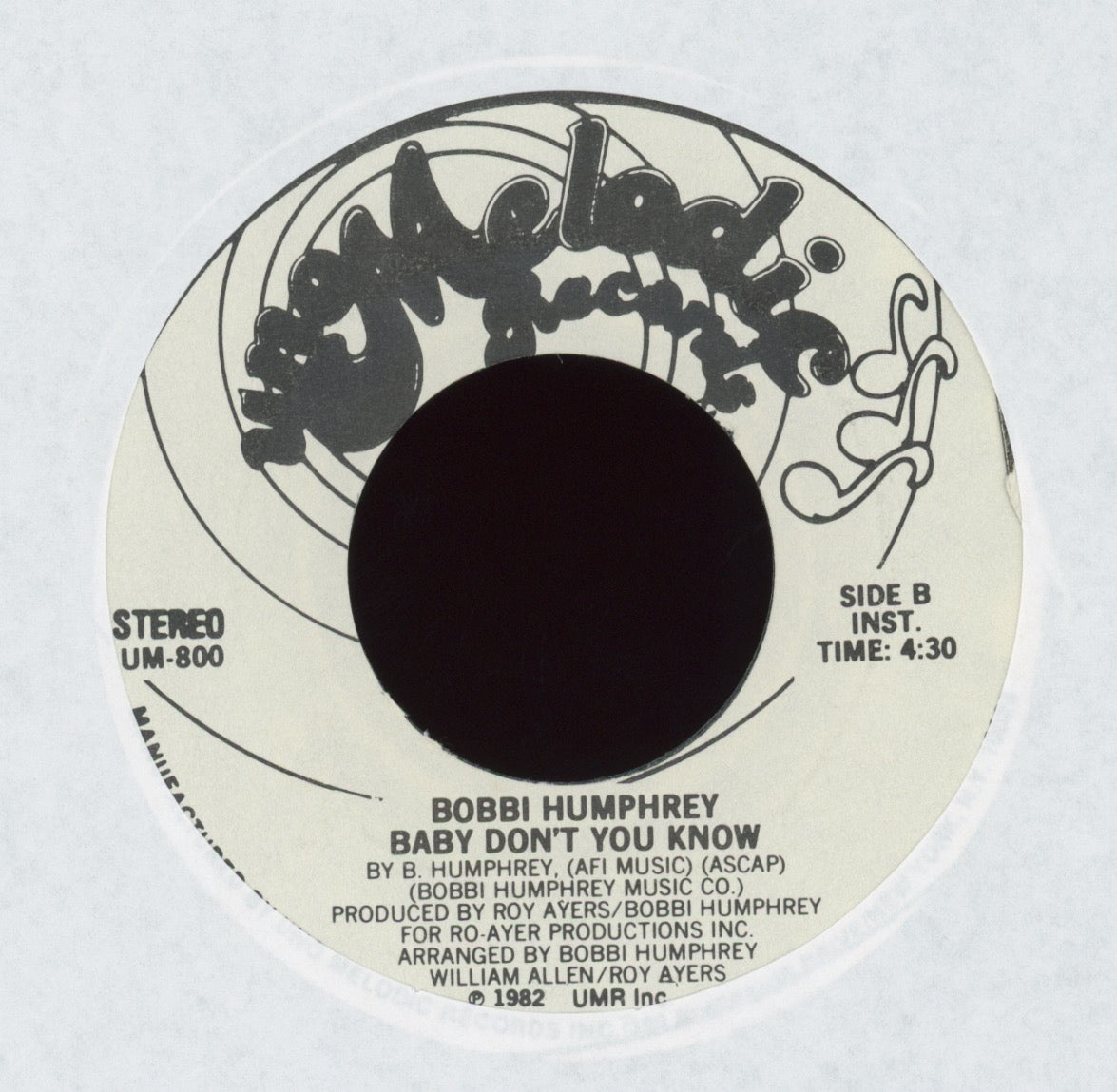 Bobbi Humphrey - Baby Don't You Know on Uno Melodic Promo With Press Release
