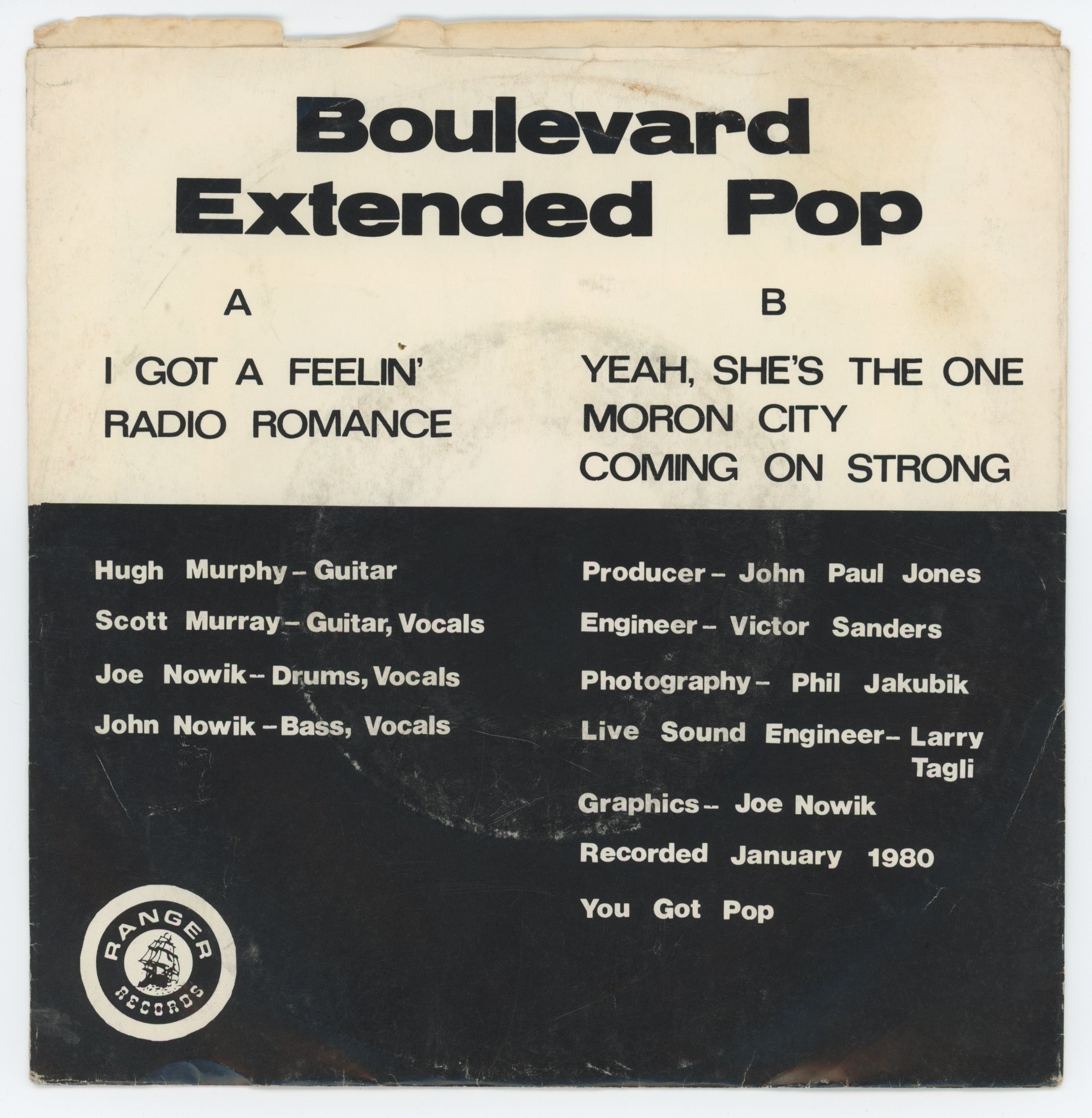 Boulevard - Extended Pop on Ranger EP With Picture Sleeve
