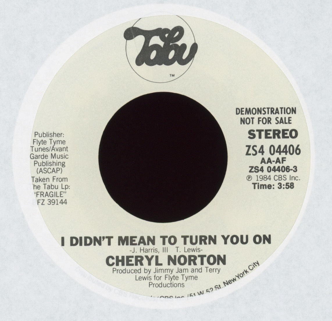 Cheryl Norton - I Didn't Mean To Turn You On on Tabu Promo