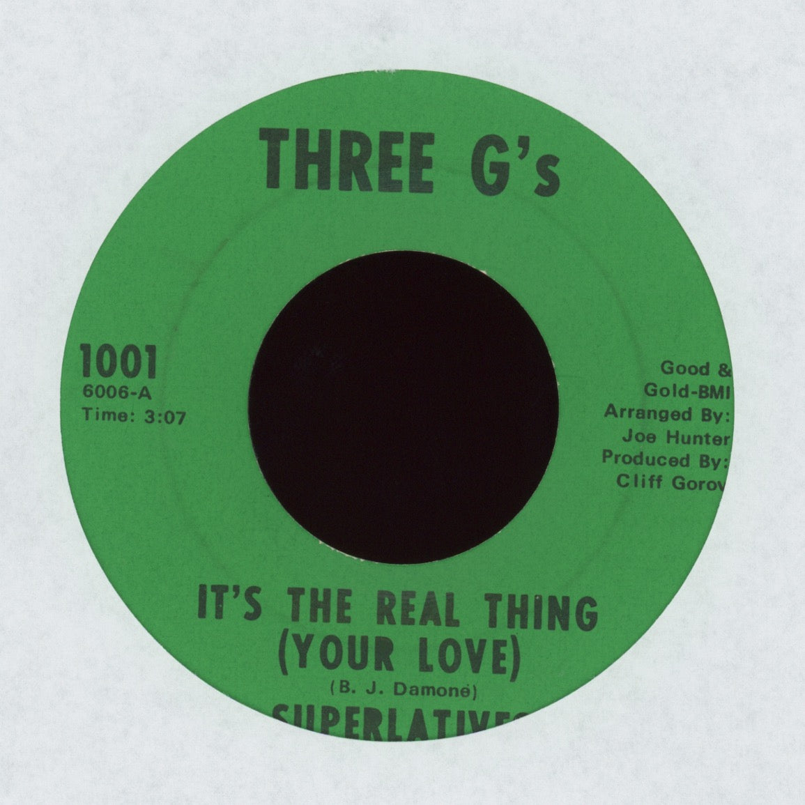 The Superlatives - It's The Real Thing (Your Love) on Three G's